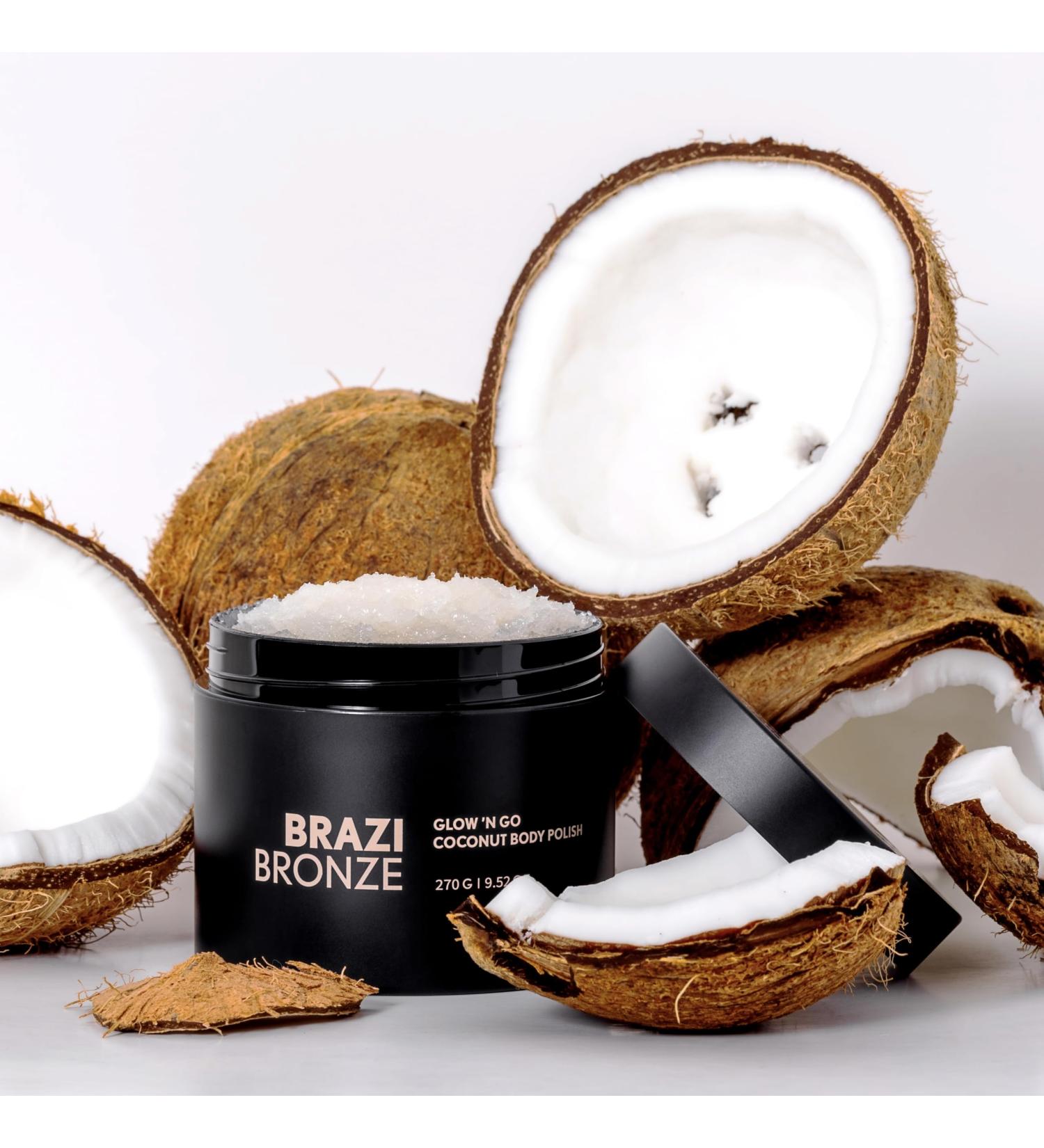 Glow n Go Body Polish Scrub - Coconut Sugar Exfoliating Body Scrub with Natural Oils & Butters | Hydrating & Nourishing (9.52 oz) | Buy Internationally - Buy Online on GoSupps.com