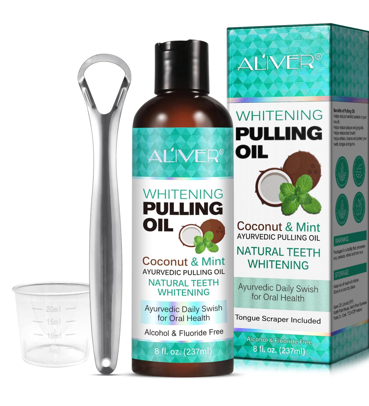 Natural Ayurvedic Mouthwash Coconut & Peppermint Oil for Fresh Breath Teeth Whitening & Healthy Gums 8 fl oz - Buy Online on GoSupps.com
