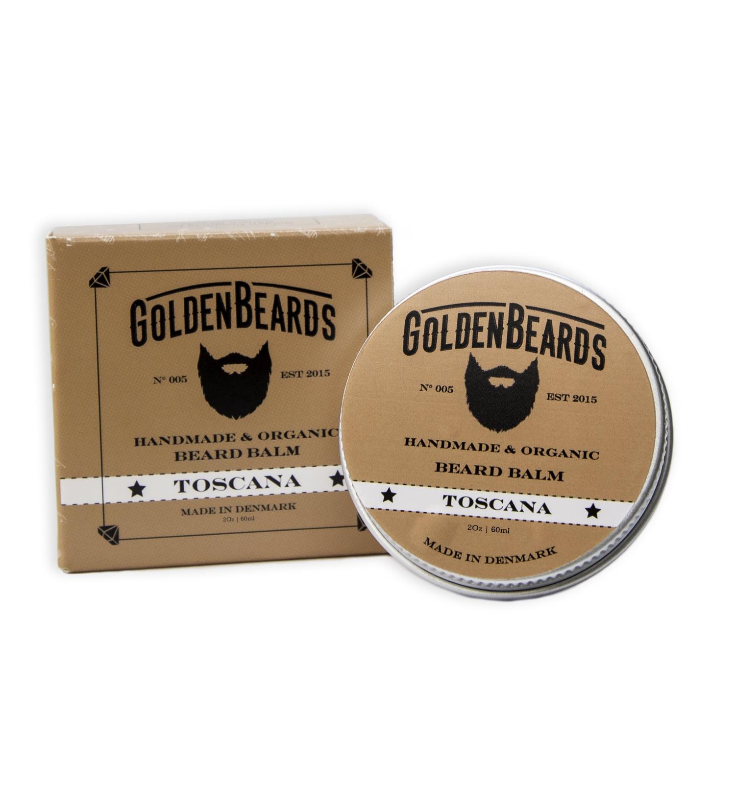 Organic Beard Balm - Toscana 60ML | 100% Natural Handcrafted Beard Care | Jojoba Argan & Apricot Oil | Made in Denmark - Buy Online on GoSupps.com