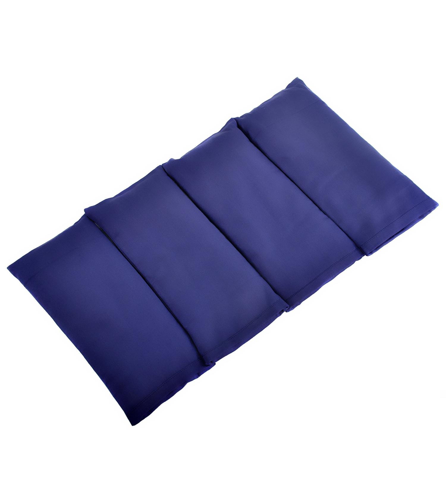 Low-Luster Sateen Eye Pillows 4 Pack - Unscented Flaxseed - Removable Cover - Blue - 9x4 inches - Relaxation, Migraines, Sleep - Buy Online on GoSupps.com