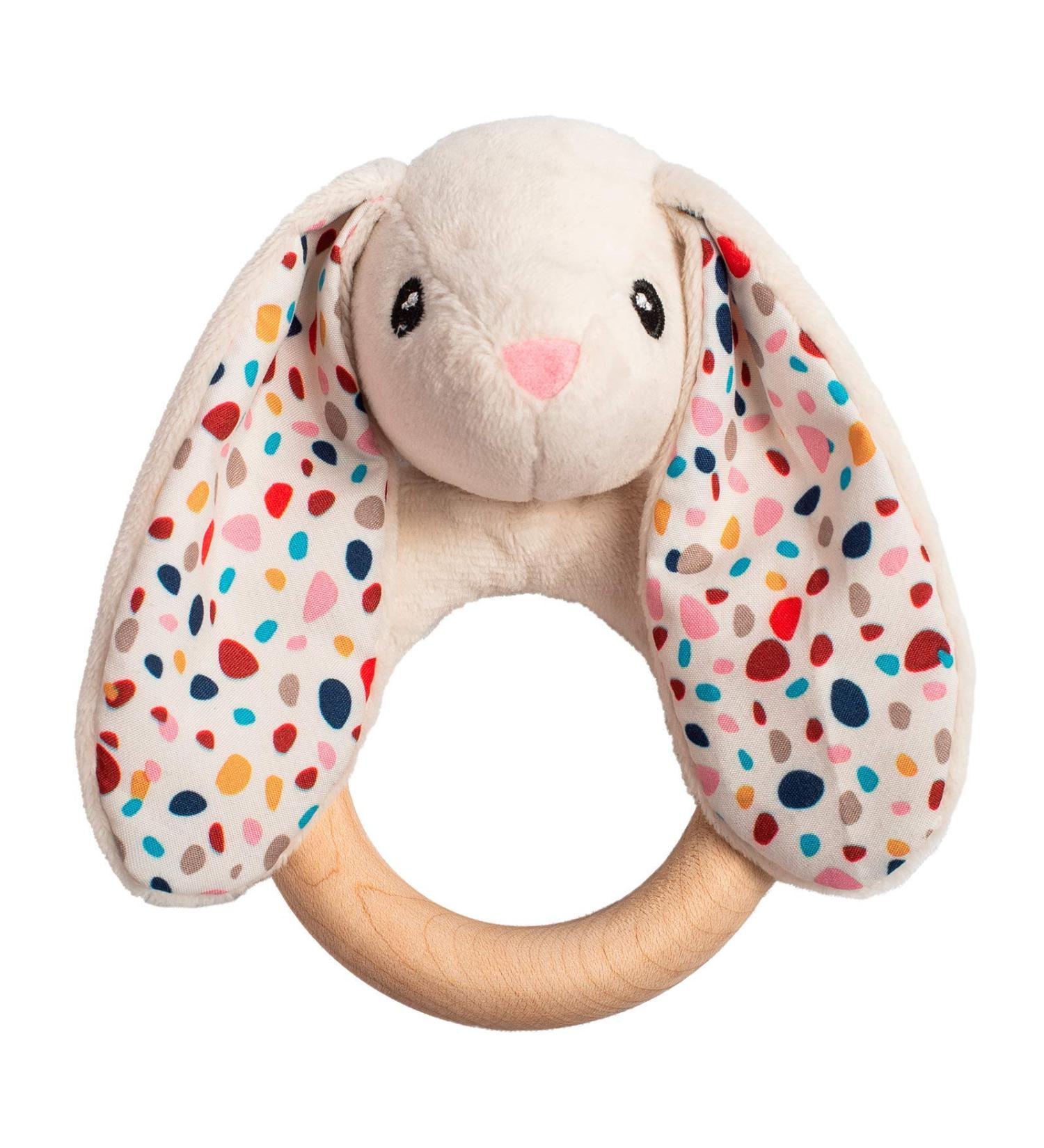Whisbear Eco Teething Ring Baby Rabbit Beige | Natural Wooden Teething Aid | Safe Teething Ring for Infants - Buy Online on GoSupps.com