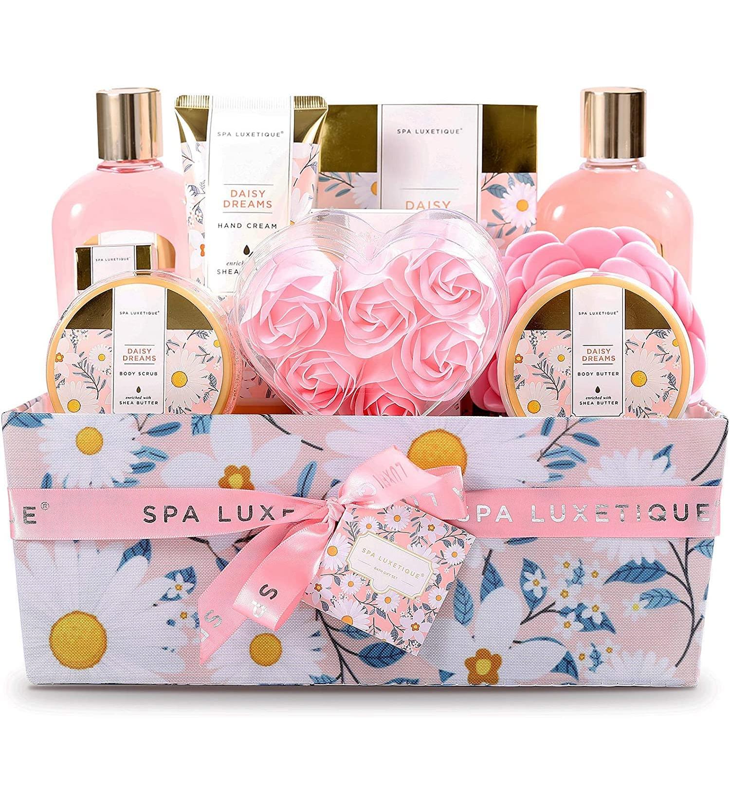 Spa luxetique women bathroom gift set - beauty set for you 12 -part birthday present daisy fragrance spa set wellness set for women bathroom gifts for birthdays and solid mother's day