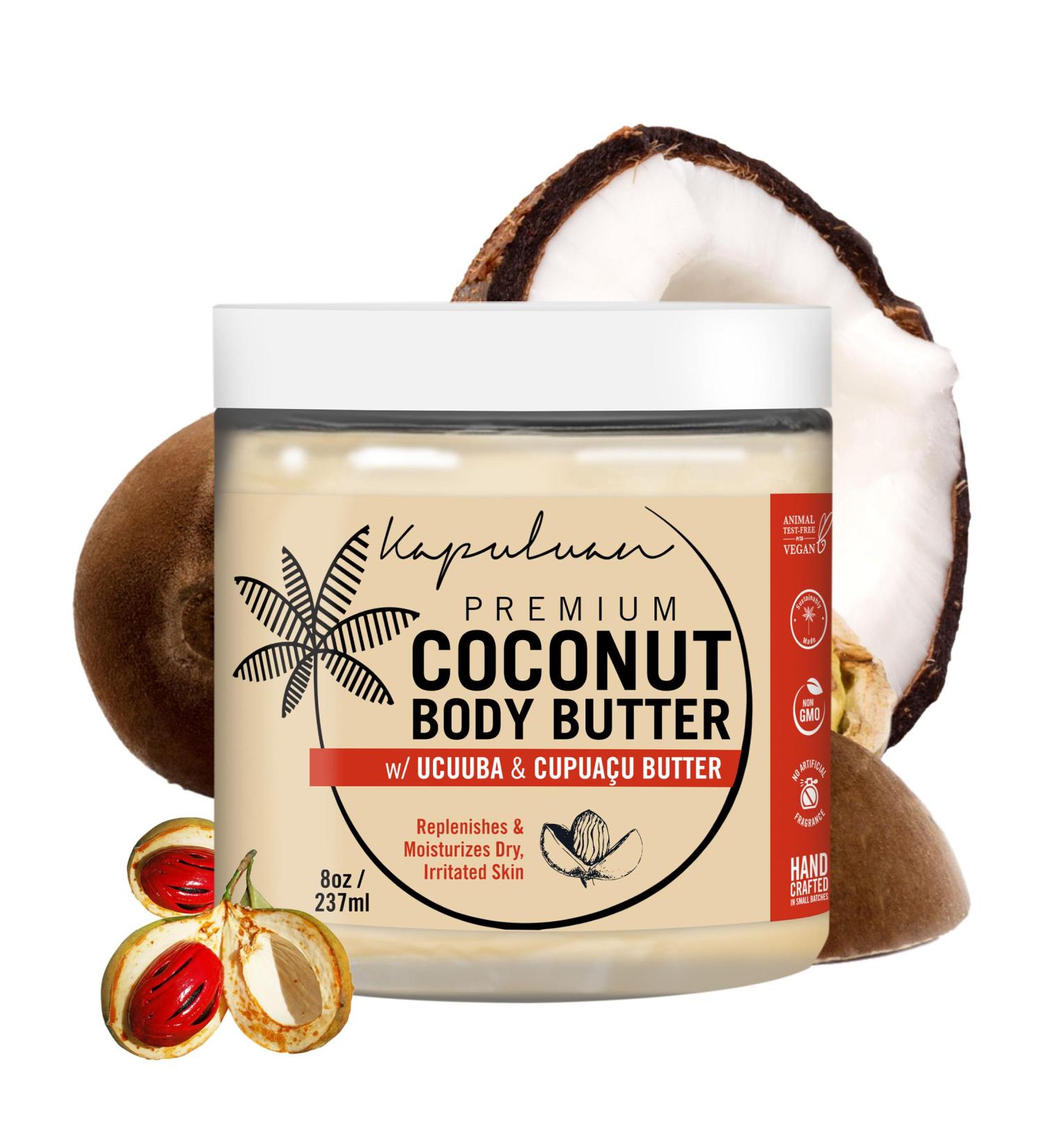 Coconut Body Butter for Dry Skin | All-Natural Body Cream with Coconut Ucuuba & Cupua u Butter for Women - Buy Online on GoSupps.com