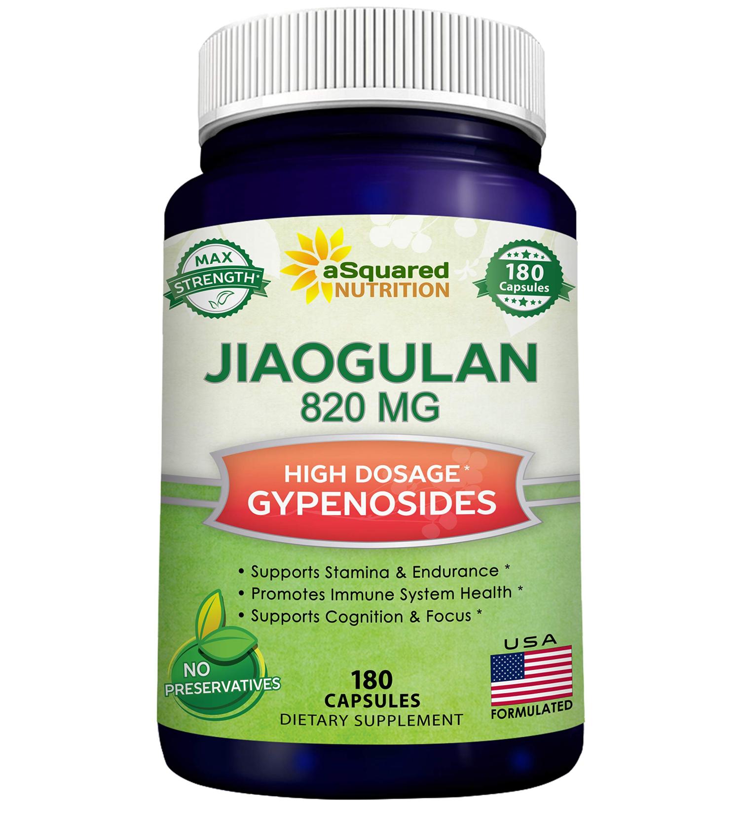 Jiaogulan Supplement - 180 Capsules with Black Pepper Extract | AMPK Activator & Adaptogen Pills | Max Strength 820mg Southern Ginseng Root Powder - Buy Online on GoSupps.com