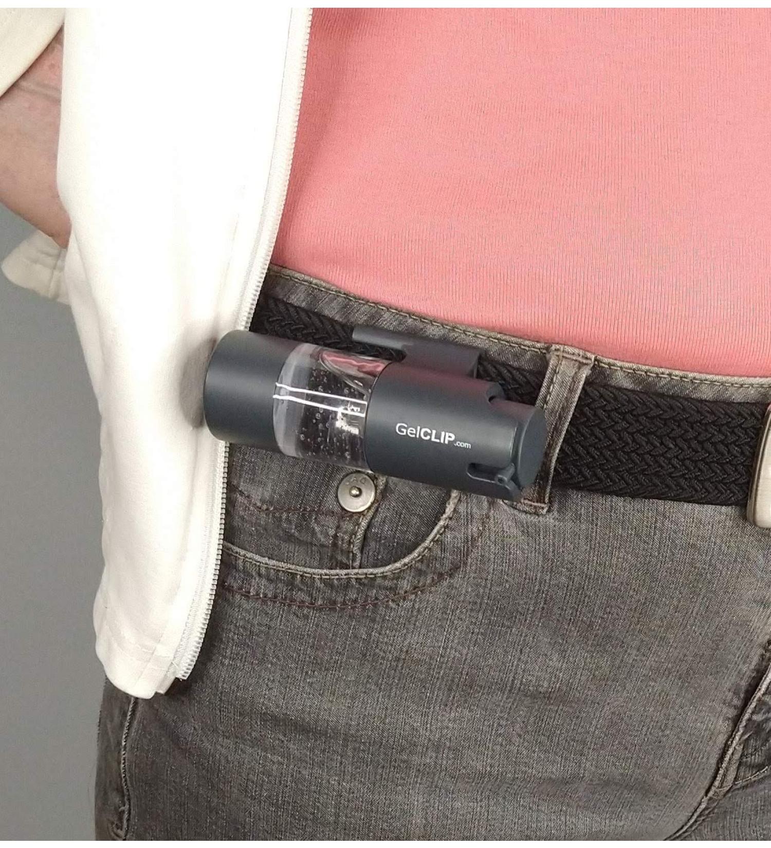 GelCLIP: Refillable Hand Sanitizer Dispenser - Clip-On for One-Handed Use - Buy Online on GoSupps.com