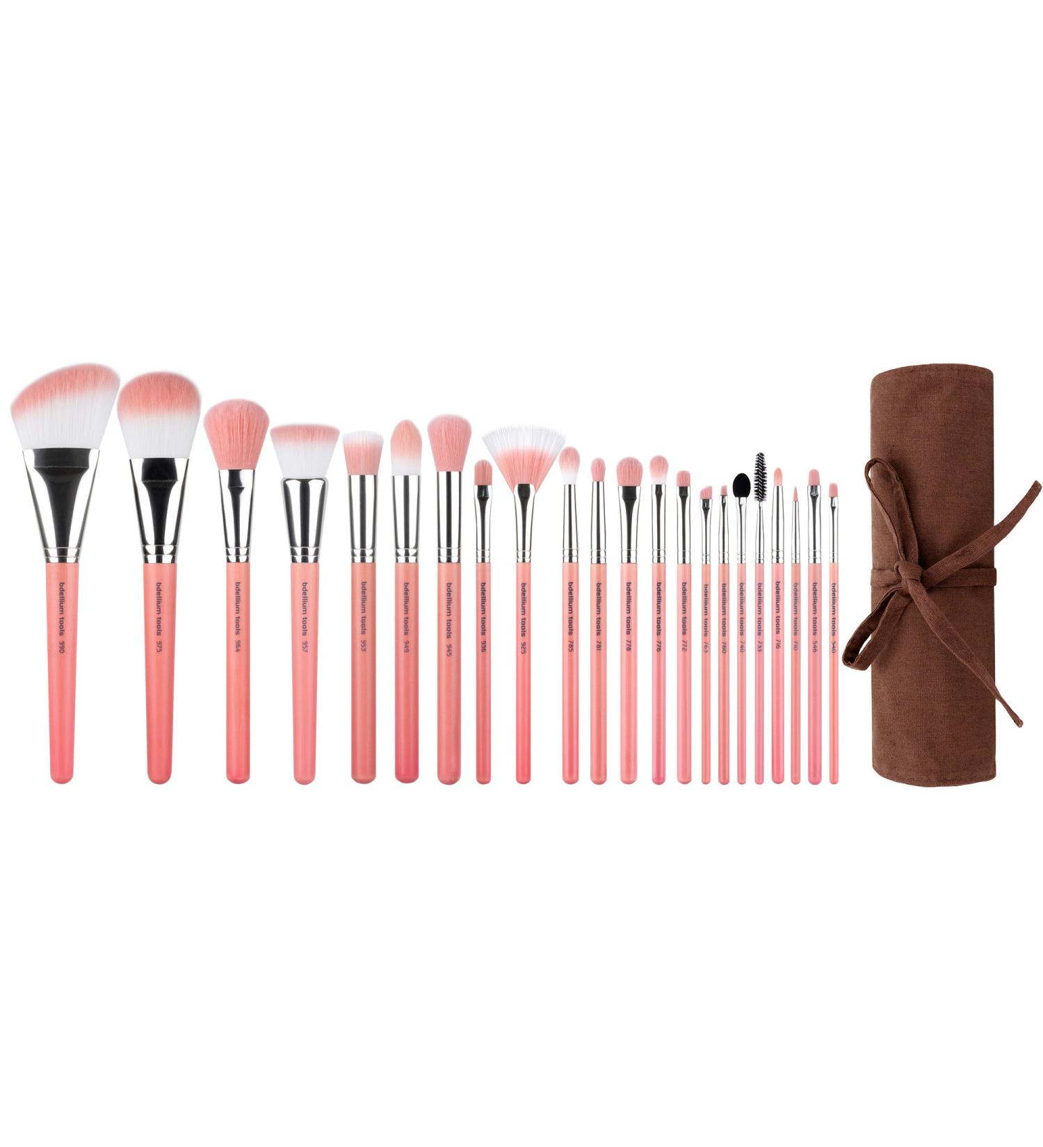 Buy Bdellium Tools Pink Bambu 22pc Deluxe Makeup Brush Set - Professional Brushes with Roll-Up Pouch for Flawless Application - Buy Online on GoSupps.com