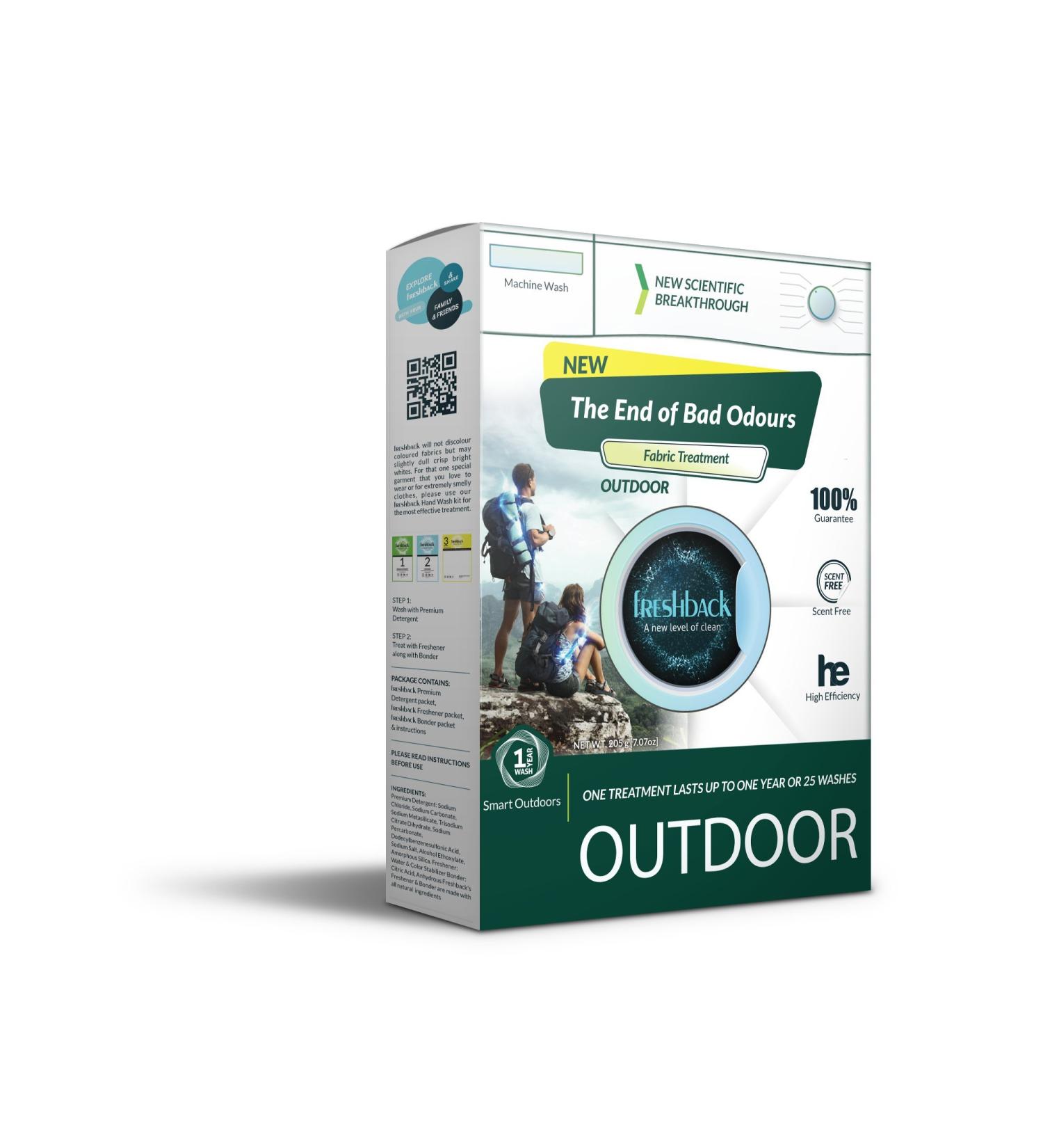 Freshback Smart-Laundry Treatment (Outdoor) (Includes Freshback Premium Laundry Powder Freshback Bonder and Freshback Freshener)