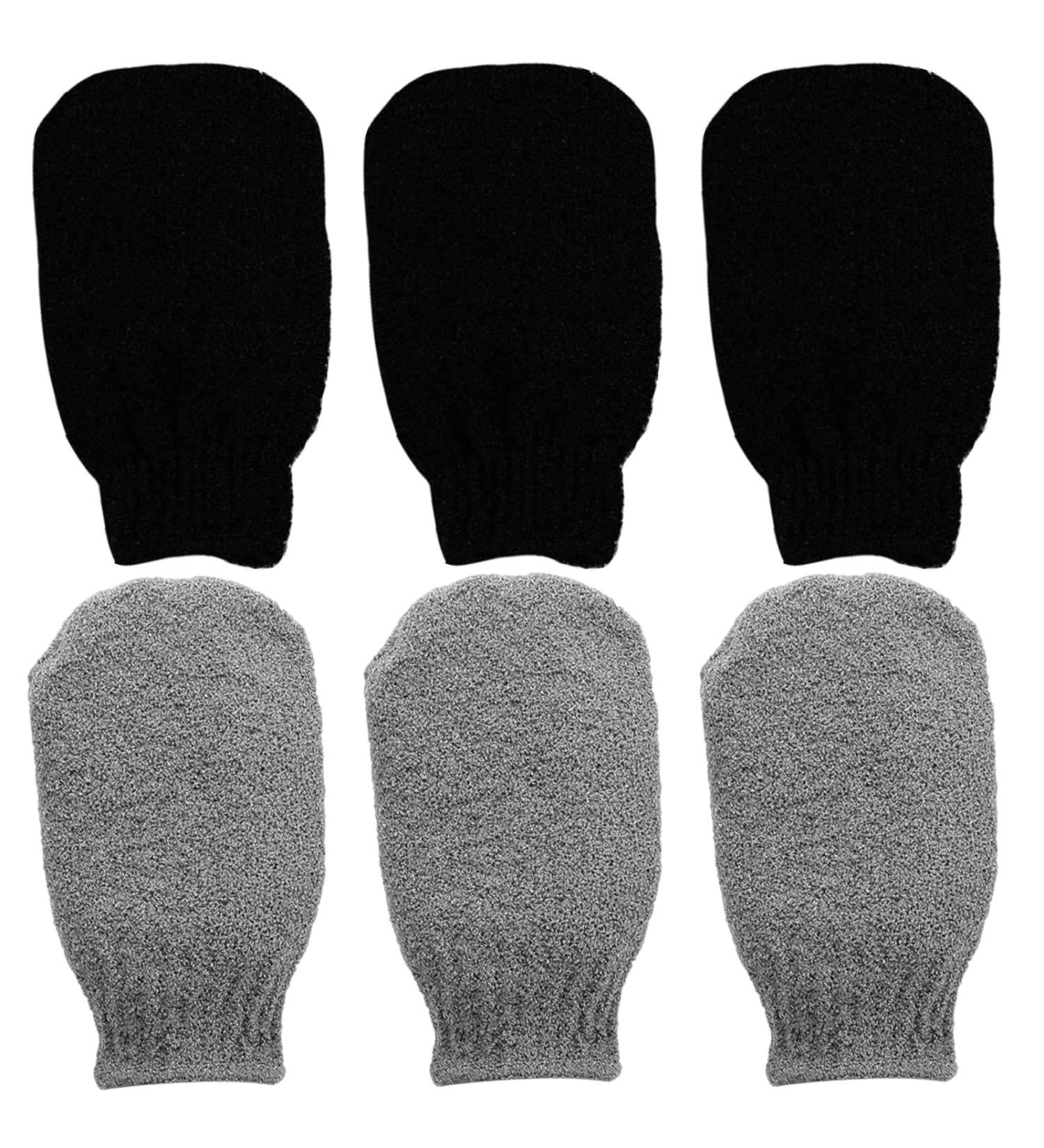 6 Pieces Exfoliating Peeling Gloves - Daily Skin Care Shower & Bath Body Gloves - Buy Online on GoSupps.com