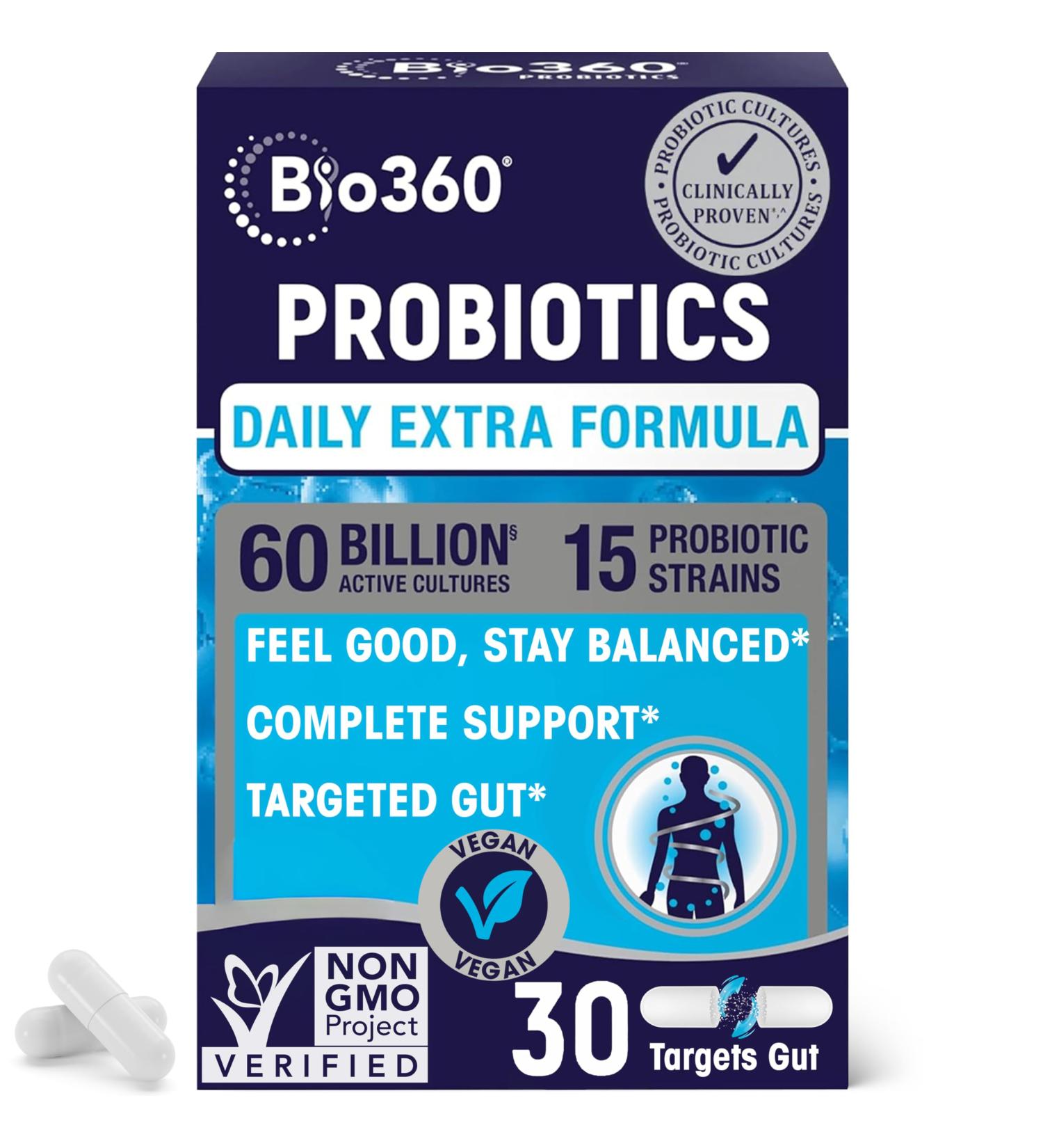Extra Strength Probiotic for Digestive Health and Immune Support 60 Billion CFU & 15 Strains Gut Health Probiotics for Men and Women Supports Occasional Constipation Diarrhea Gas & Bloating 30CT 30 Count (Pack of 1) - Buy Online on GoSupps.com
