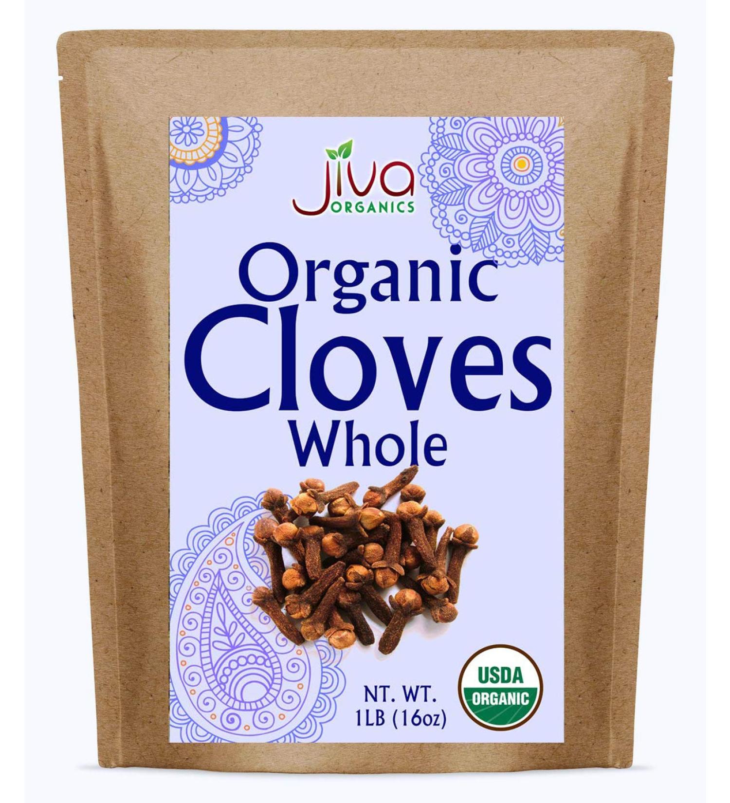 Jiva Organic Cloves Whole 1 Pound Bulk Bag - Non-GMO  Keto Friendly  Non Irradiated - Organic Dried Clove Buds Bulk 1 Pound (Pack of 1) - Buy Online on GoSupps.com