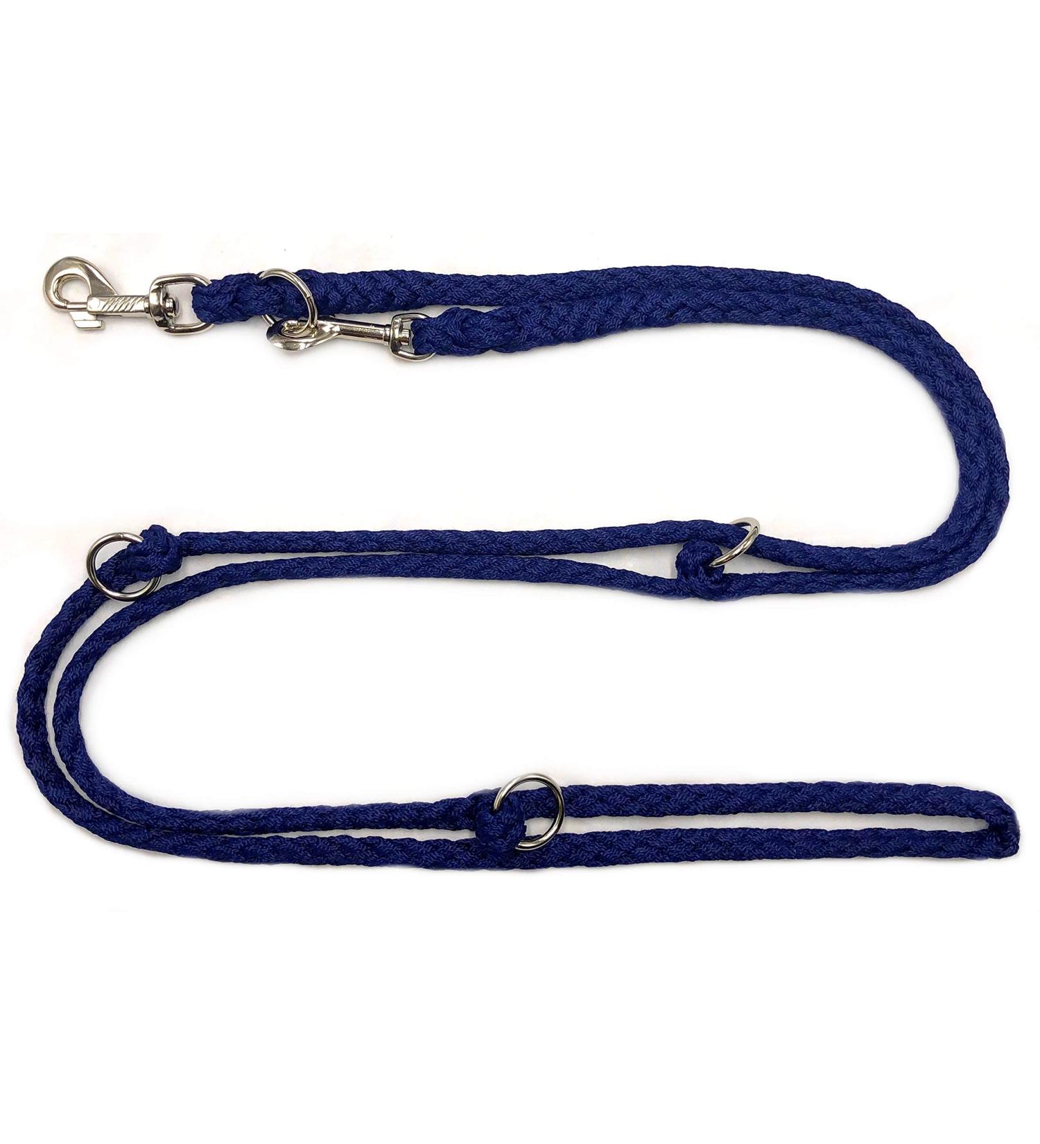 Dog leash double leash training leash for medium dogs up to 45 kg over 39 colors very stable (2.40 m navy) 2.40 m navy
