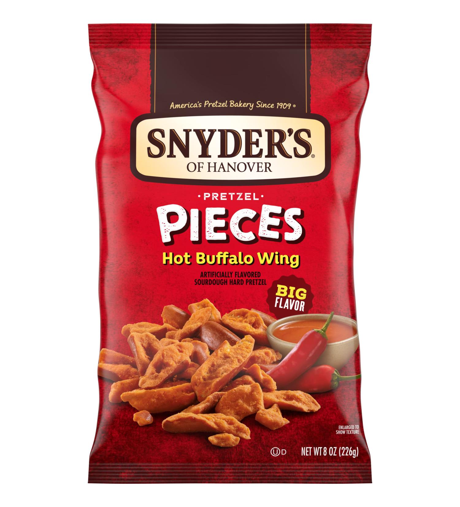 Snyder's Hot Buffalo Wing Pretzel Pieces - 8oz (Pack of 6) | Crunchy Snacks - Buy Online on GoSupps.com