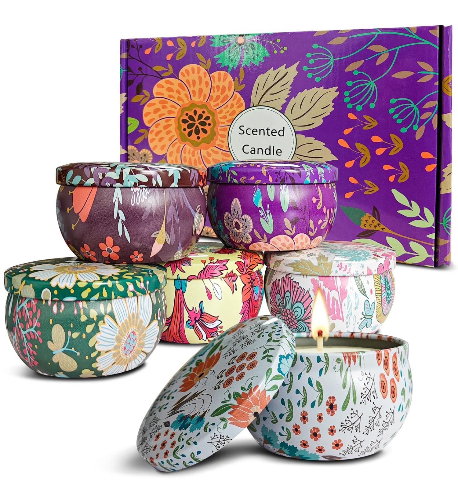 Fragrance Candles Gifts for Women - 6 Pack Aromatherapy Soy Wax Candles for Stress Relief | Mother's Day Thanksgiving & Christmas Gift Set - Buy Online on GoSupps.com