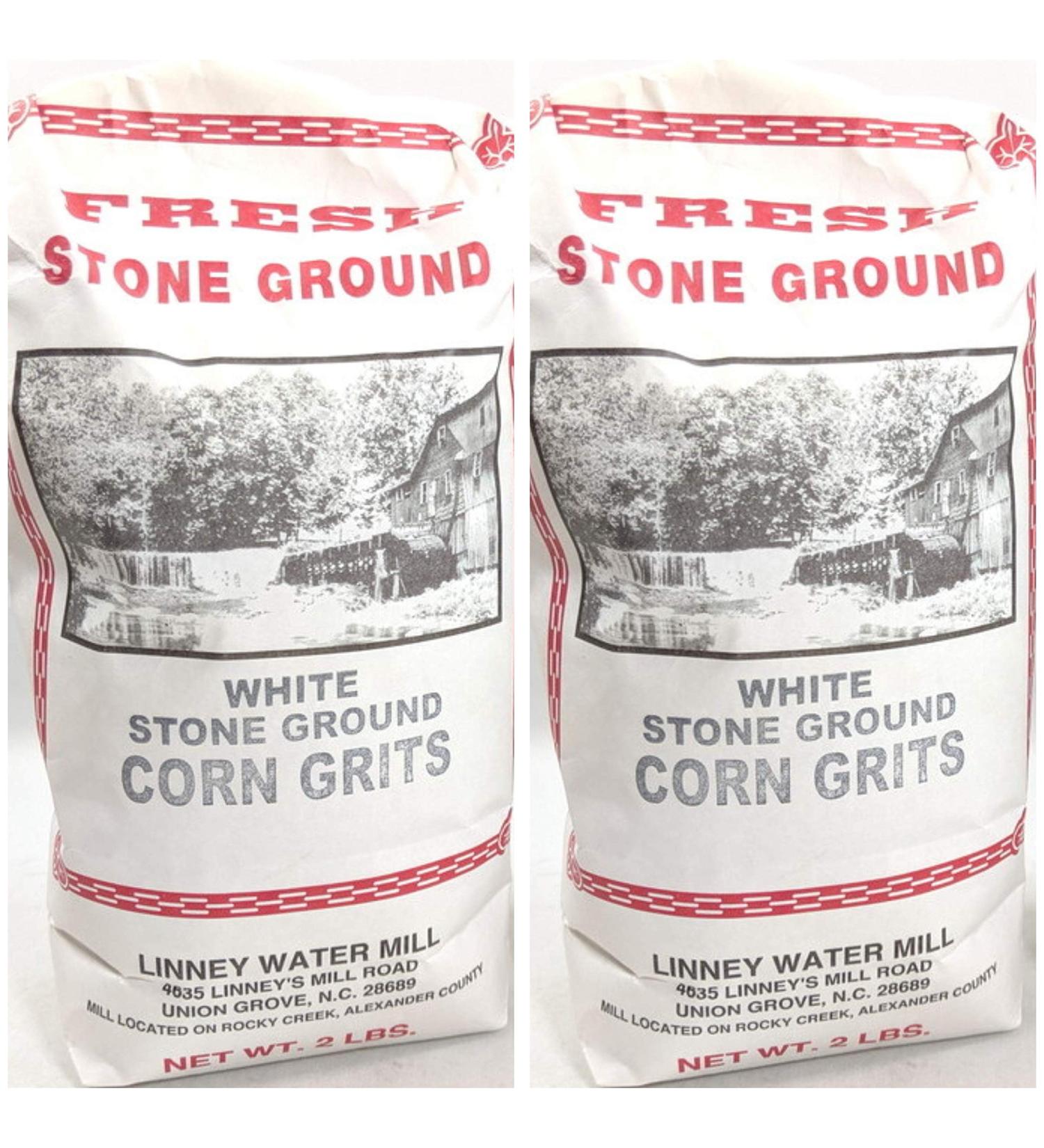 Linney's Mill Fresh White Stone Ground Corn Grits 2 - 2 lb .Bags Gluten-Free No Preservatives Since 1936