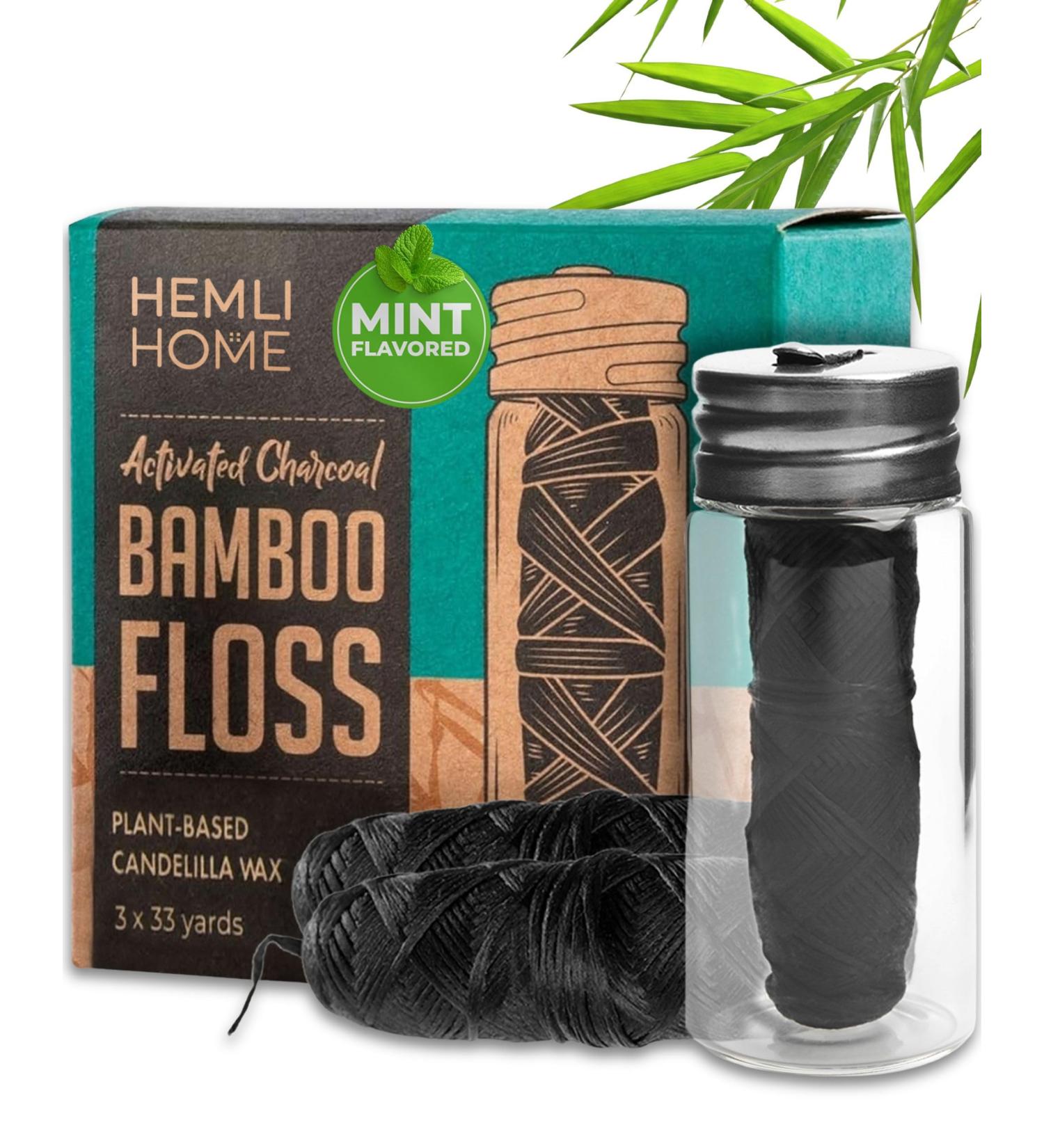 Buy Natural Charcoal Bamboo Dental Floss | Eco-Friendly Organic PFAS-Free & Reusable Floss - Buy Online on GoSupps.com