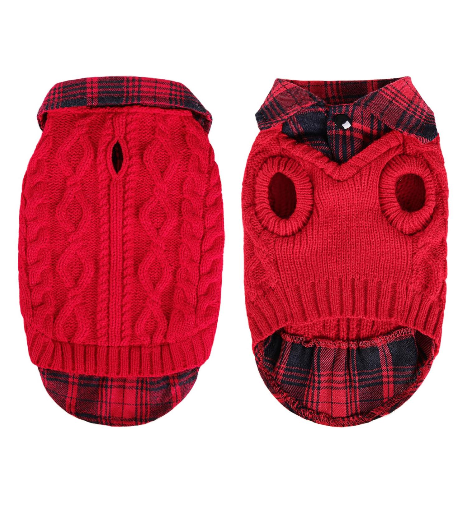 Shop Cit toile Warm Dog Sweater | Turtleneck Knitting | Stylish Autumn Winter Clothing for Small & Medium Pets - Red (M) - Buy Online on GoSupps.com