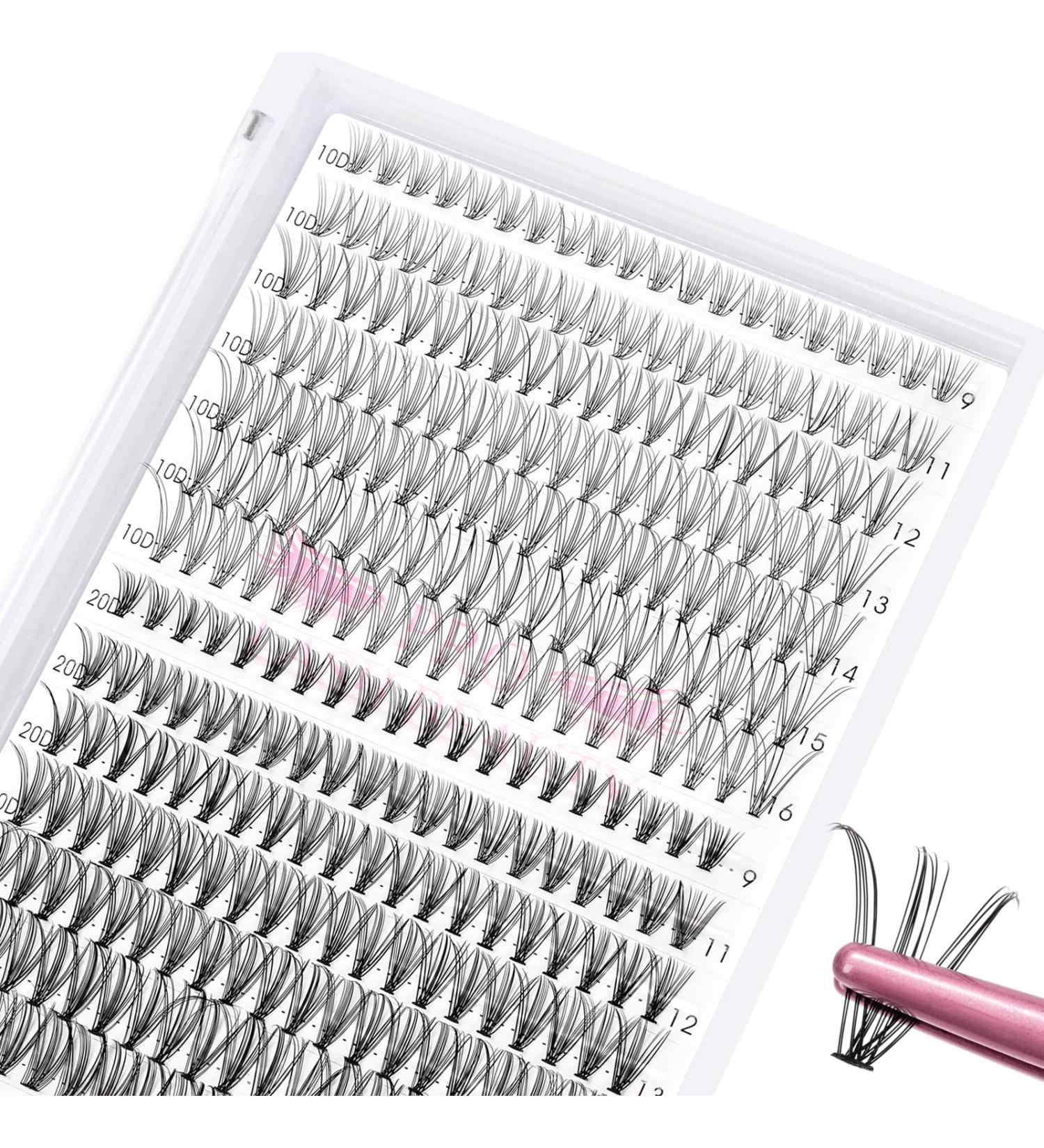 10D & 20D C Curl Wispy Bottom Cluster Lashes - DIY At Home - 9-15 Mix - Large - Buy Online on GoSupps.com