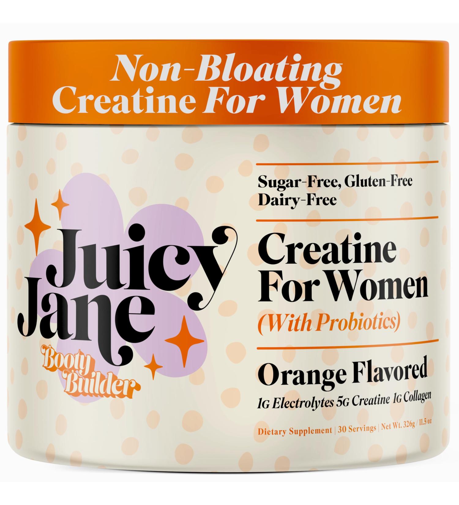 Buy Creatine for Women - Sugar-Free Probiotics & Collagen Orange Flavor | 5000mg Micronized Creatine Monohydrate & 1000mg Electrolytes - 30 Servings - Buy Online on GoSupps.com