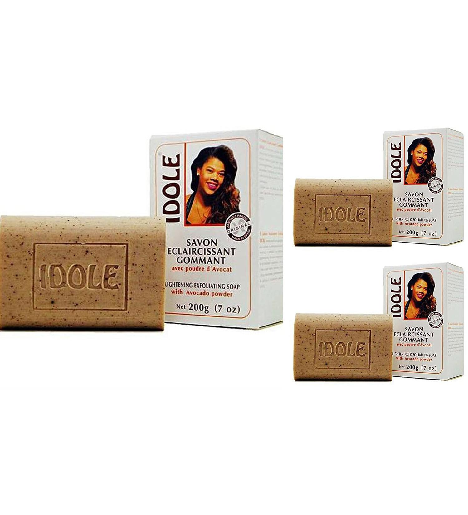 Idole Brightening Exfoliating Soap 3-Pack with Avocado Seed Powder 200g (7 oz) - Set of 3 Bars - Buy Online on GoSupps.com