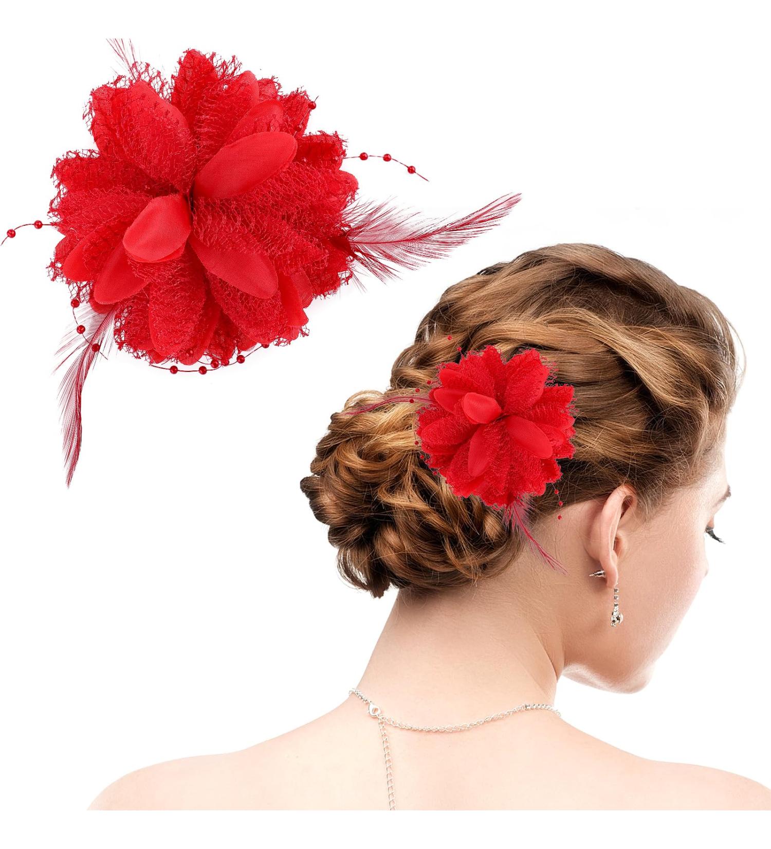Gjinxi Feather Flower Headwear for Women Artificial Bohemian Flower Hairpin Hawaiian Plumeria Hairpin for Seaside Holiday Bridal Hair Accessories Bobby Pins Headwear for Woman Girl Lady Kids - Buy Online on GoSupps.com