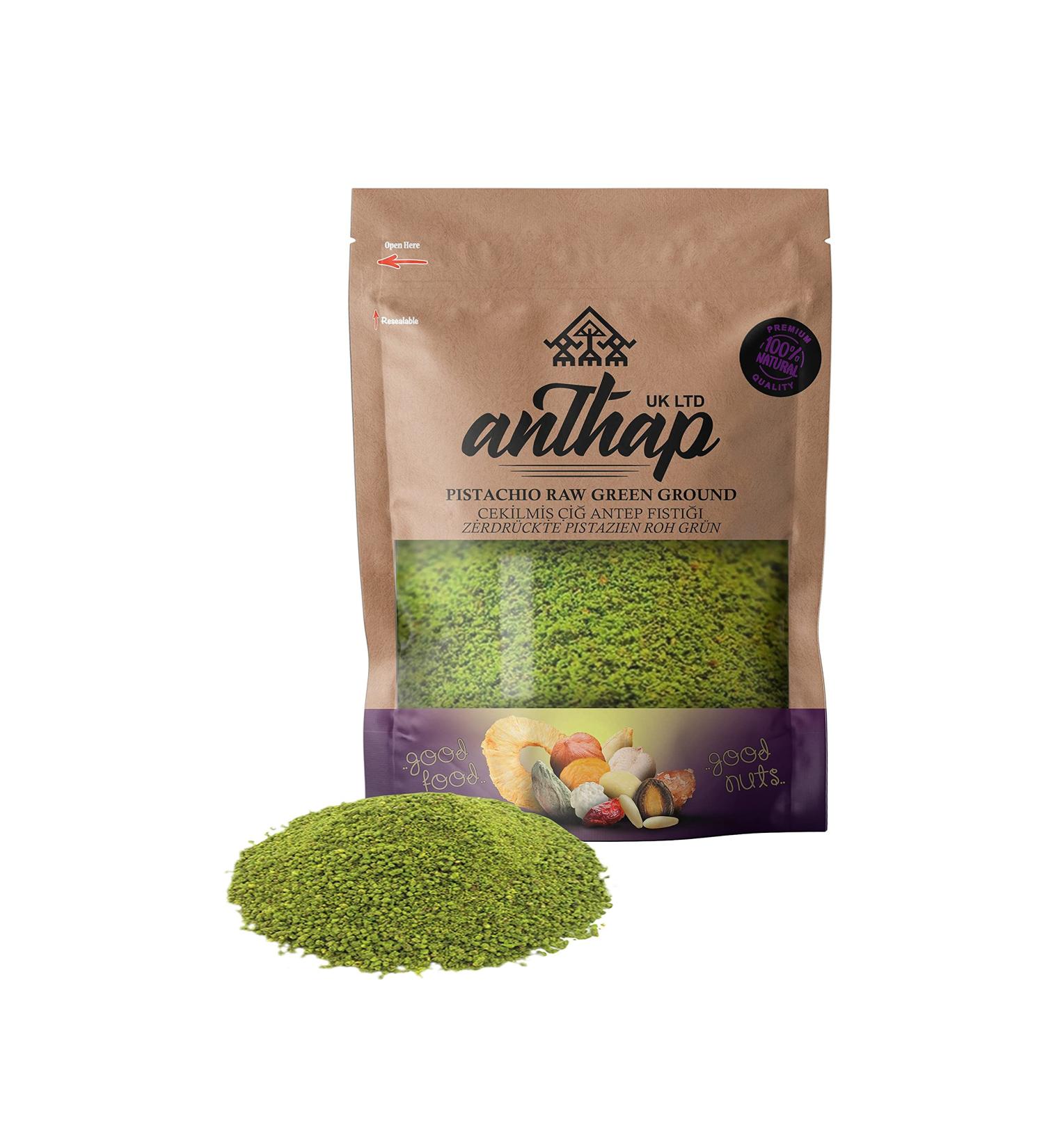 Anthap - Antep Pistachio Raw Boz Green Ground - 1000g Pistachio 1000 - Buy Online on GoSupps.com