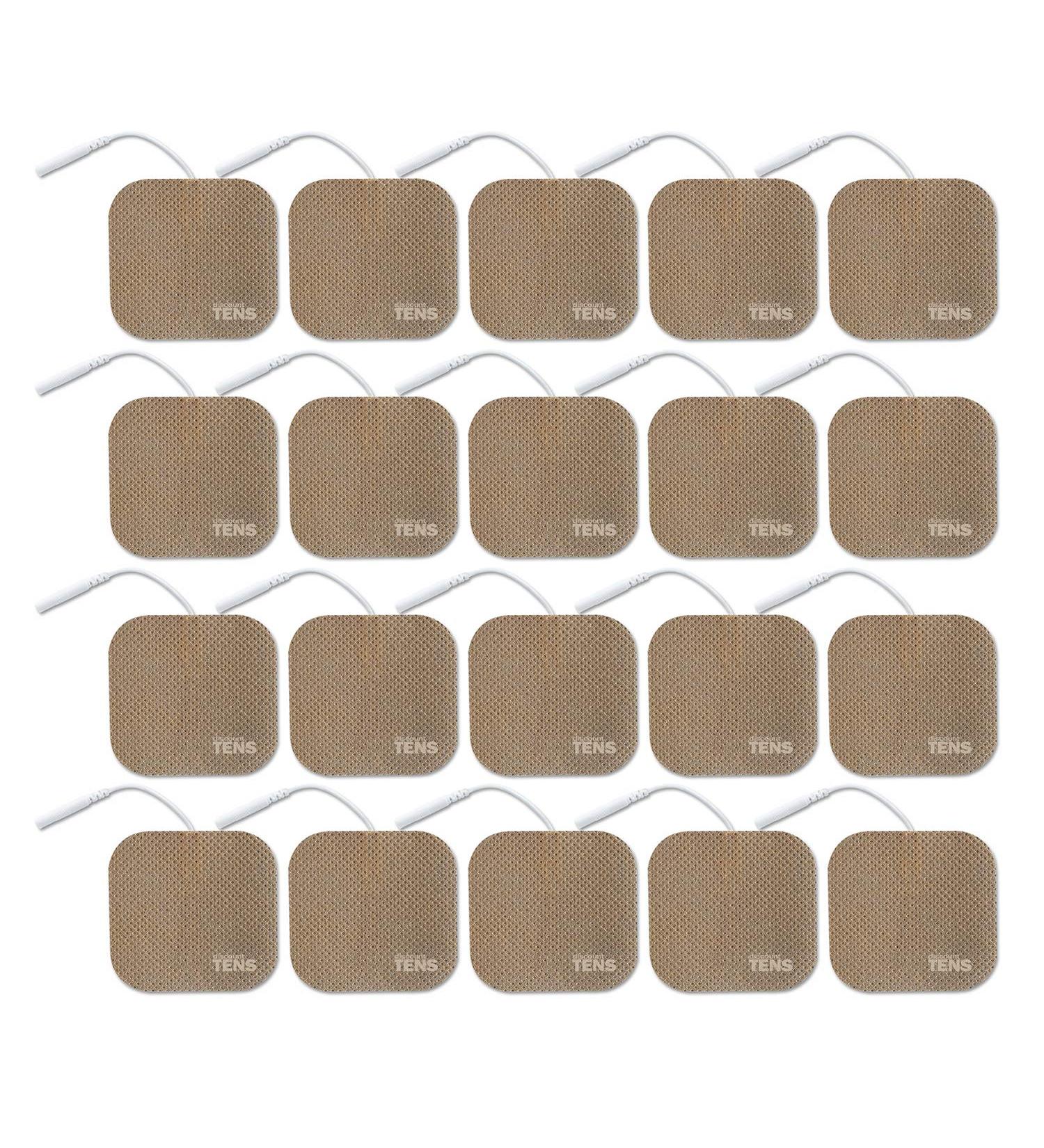 TENS Wired Electrodes 2in x 2in - 20 Pack | Premium Replacement Pads for TENS Units by Discount TENS Brand - Buy Online on GoSupps.com