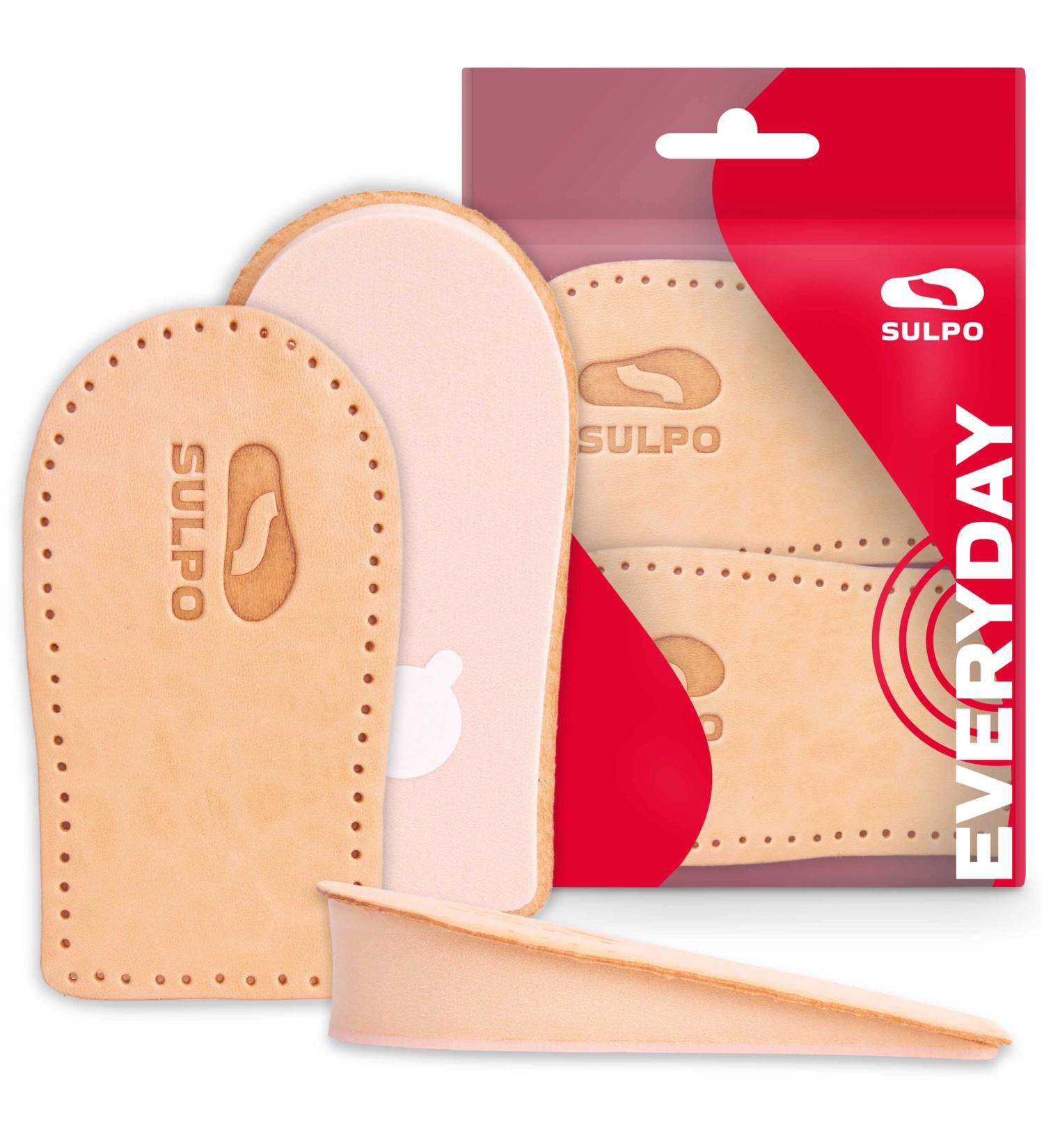 Buy Sulpo Heel Increase Inserts | 25mm Orthopedic Wedge Insoles for Heel Spur | Leather Heel Pillows | Enhanced Comfort & Height Gain - Sizes 35-37 - Buy Online on GoSupps.com