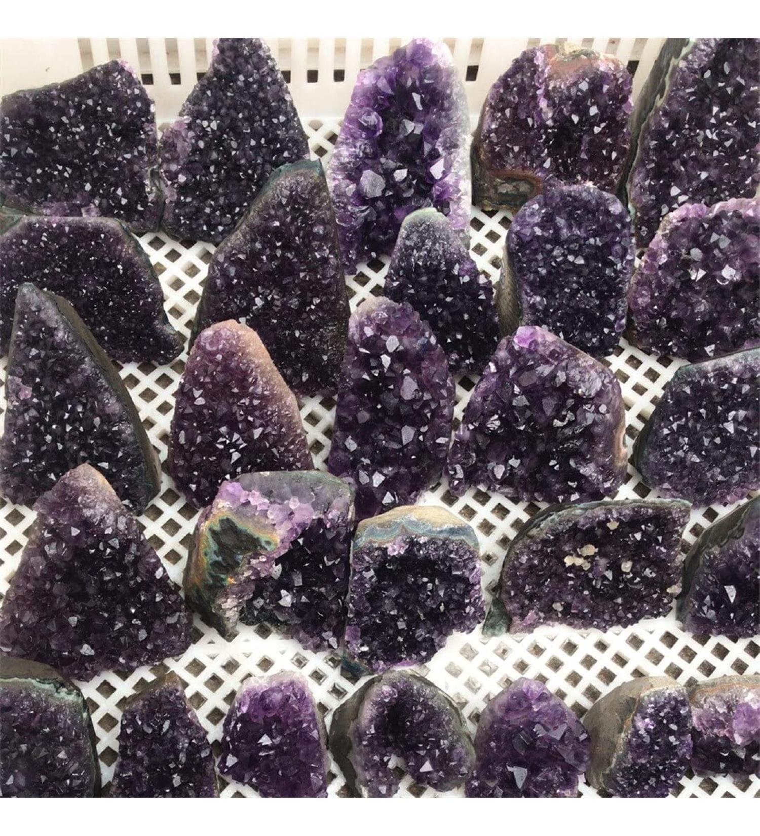 Amethyst Crystals Natural Amethyst Geode Quartz Cluster Crystal Specimen 1pcs JIZTGEDM (Size : 200-300g) - Buy Online on GoSupps.com