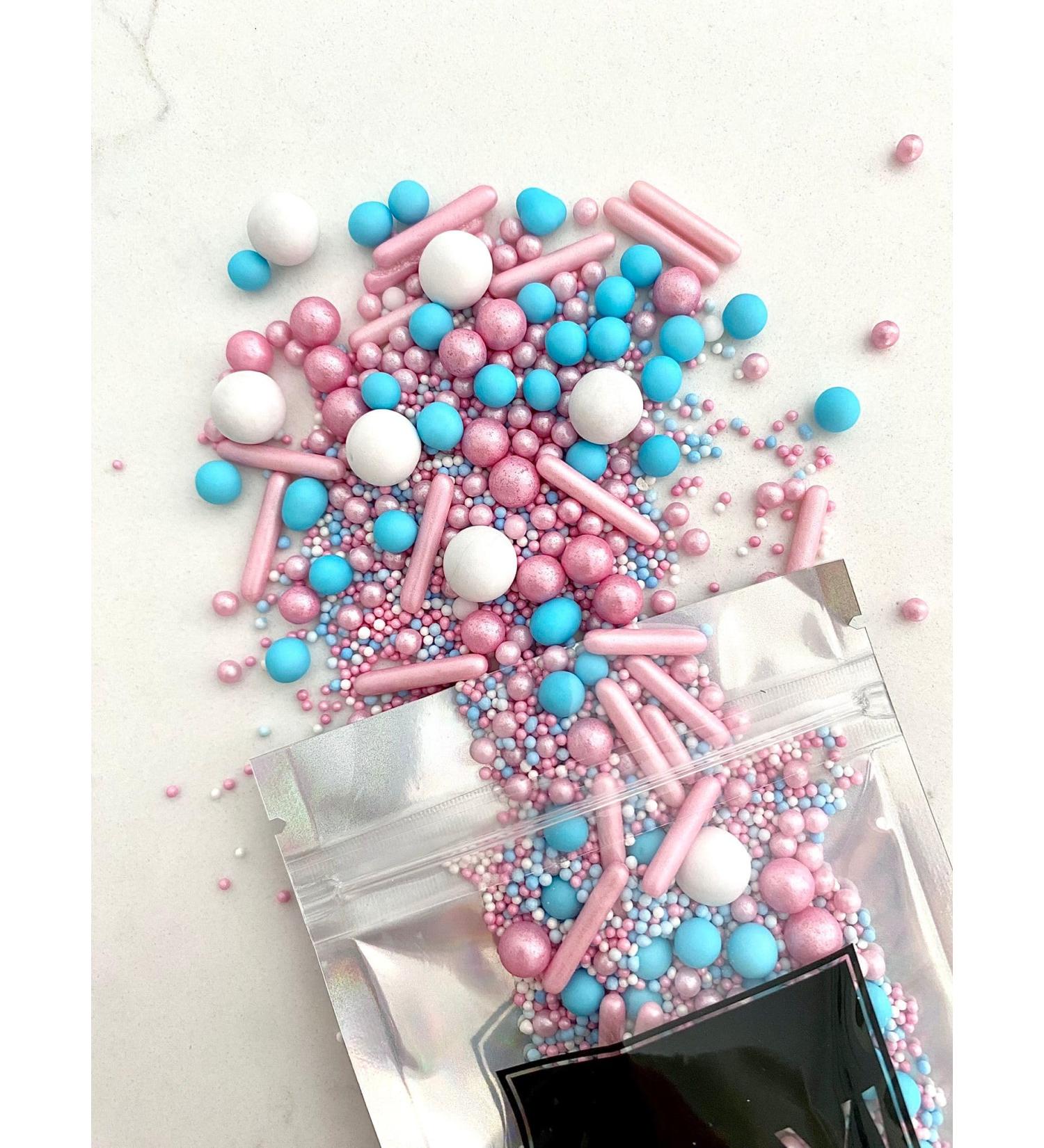 Edible Baby Shower Blue & Pink Cake Sprinkles Luxury Mix 45g Cupcake Cake Decoration Pink Sprinkles Cake Sprinkles Mix He She