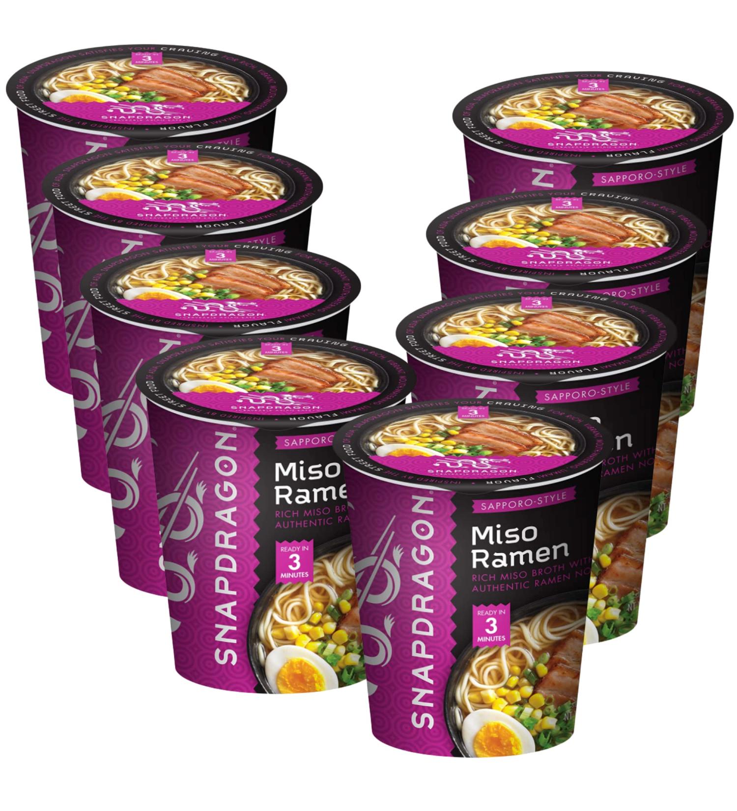 P2P Sapporo-Style Miso Ramen Cups Rich Miso Broth Soup With Authentic Ramen Noodles Original Japanese Flavors Satisfy Your Craving 2.2 oz (Pack of 8) 17.6 Oz Box - Buy Online on GoSupps.com