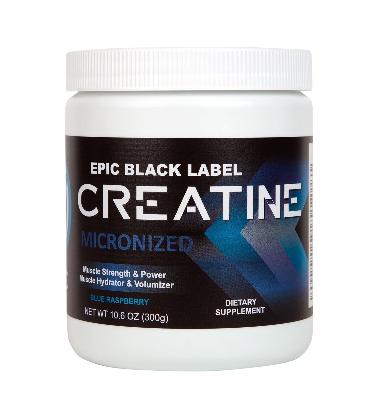 Epic Black Label Creatine Micronized - Blue Raspberry Flavor 300g (Packaging May Vary) - Buy Online on GoSupps.com