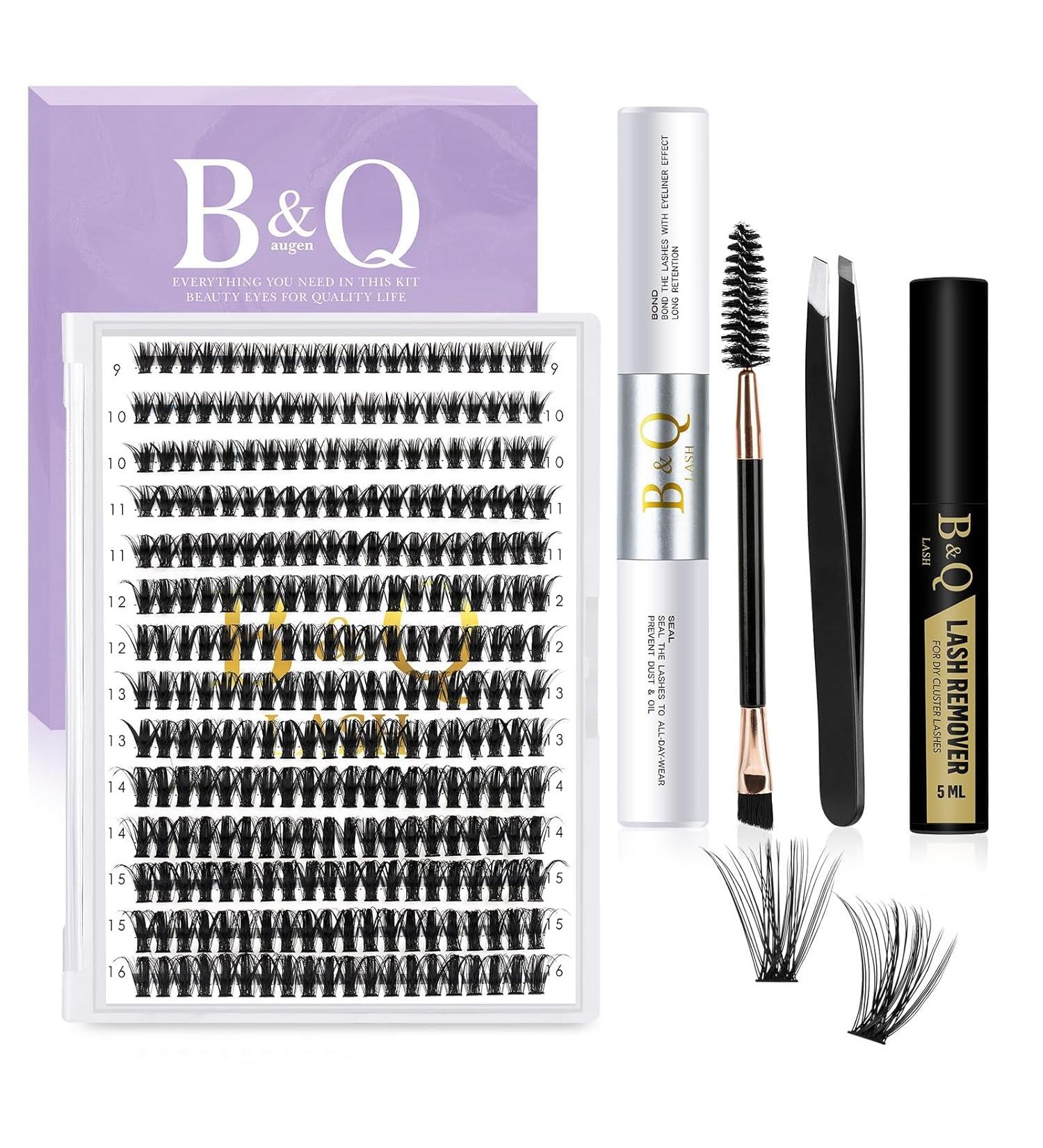 B&Q DIY Eyelash Extension Kit 280 PCS Cluster Lashes Kit D 9-16MIX - Lash Extensions Kit with Bond, Seal, Remover, Applicators - D Curl 9-16mm - 1 Count - Buy Online on GoSupps.com