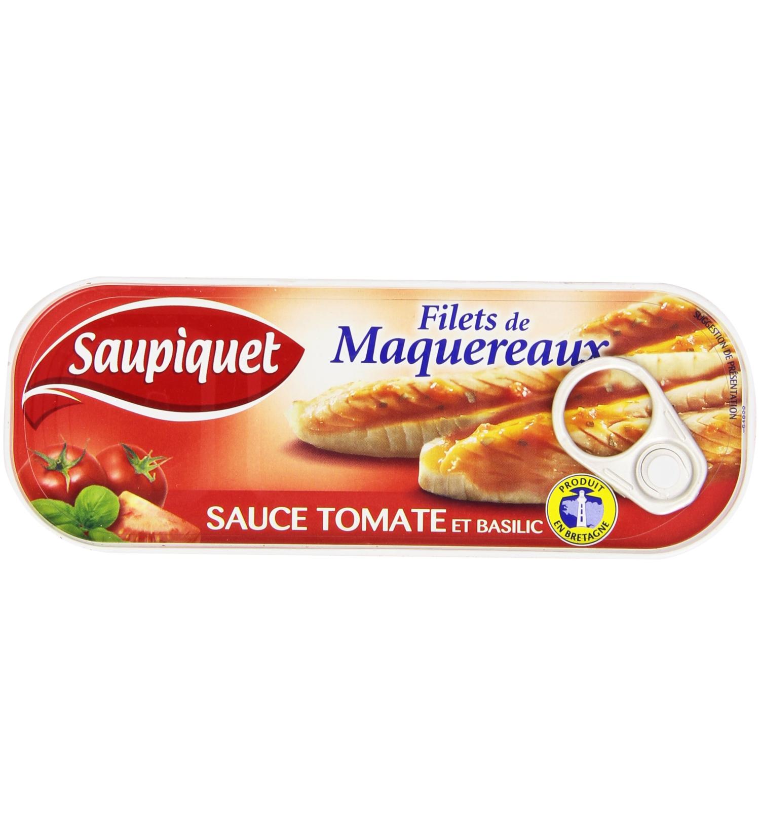 Saupiquet Mackerel Fillets in Tomato and Basil Sauce Box 169Â g - Buy Online on GoSupps.com