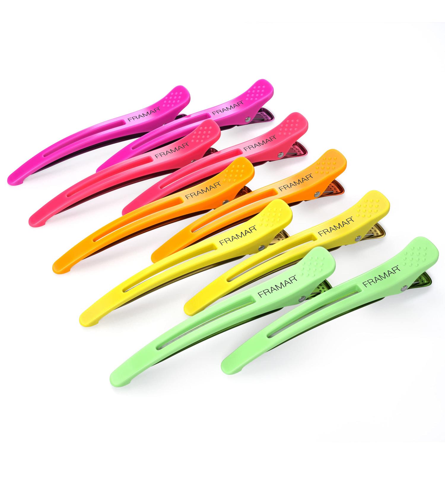 Framar Neon Hair Clips 10 Pack | Professional Salon Styling & Sectioning Clips - Buy Online on GoSupps.com