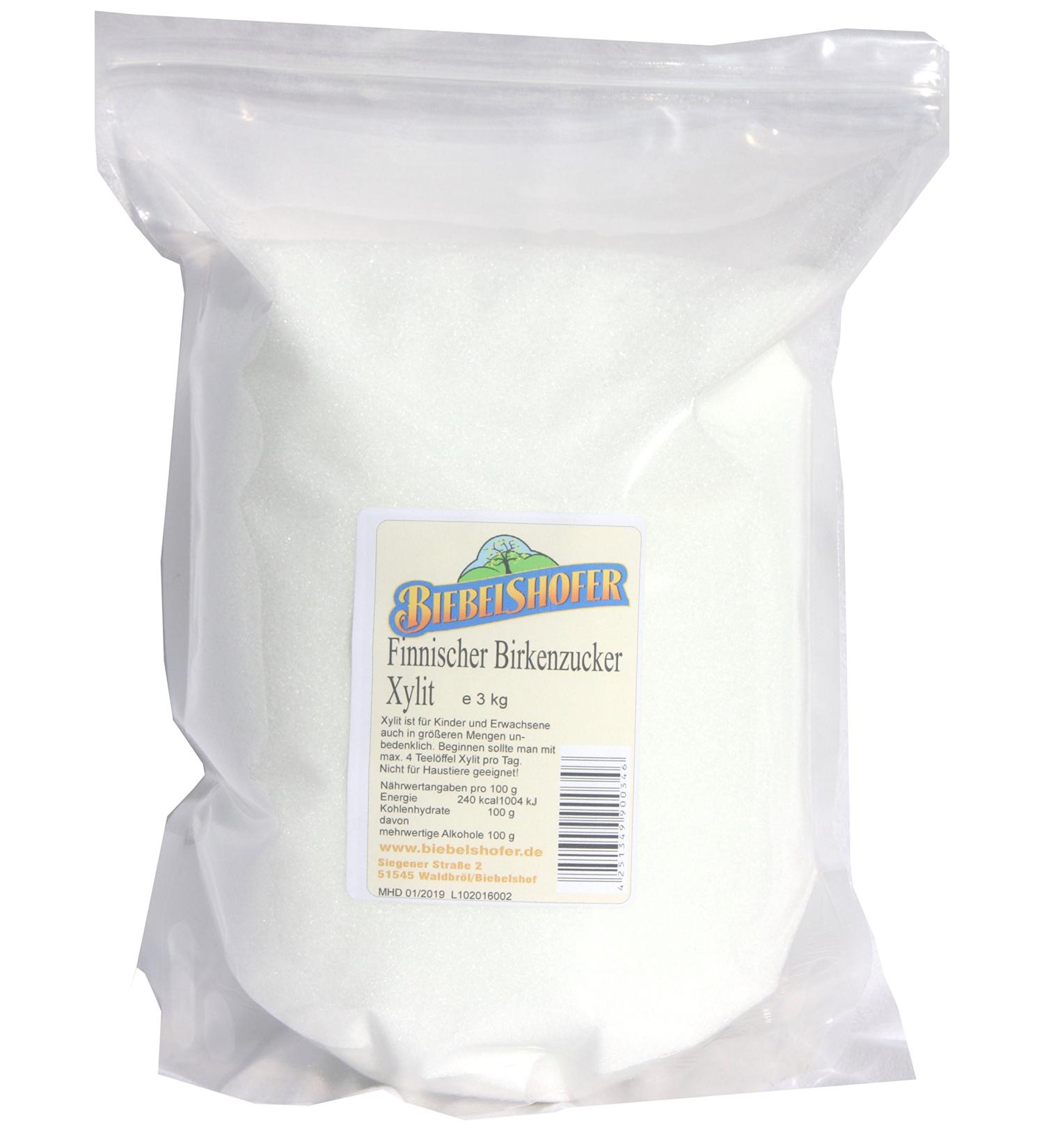 Xylitol - Finnish birch sugar premium quality - 3 kg