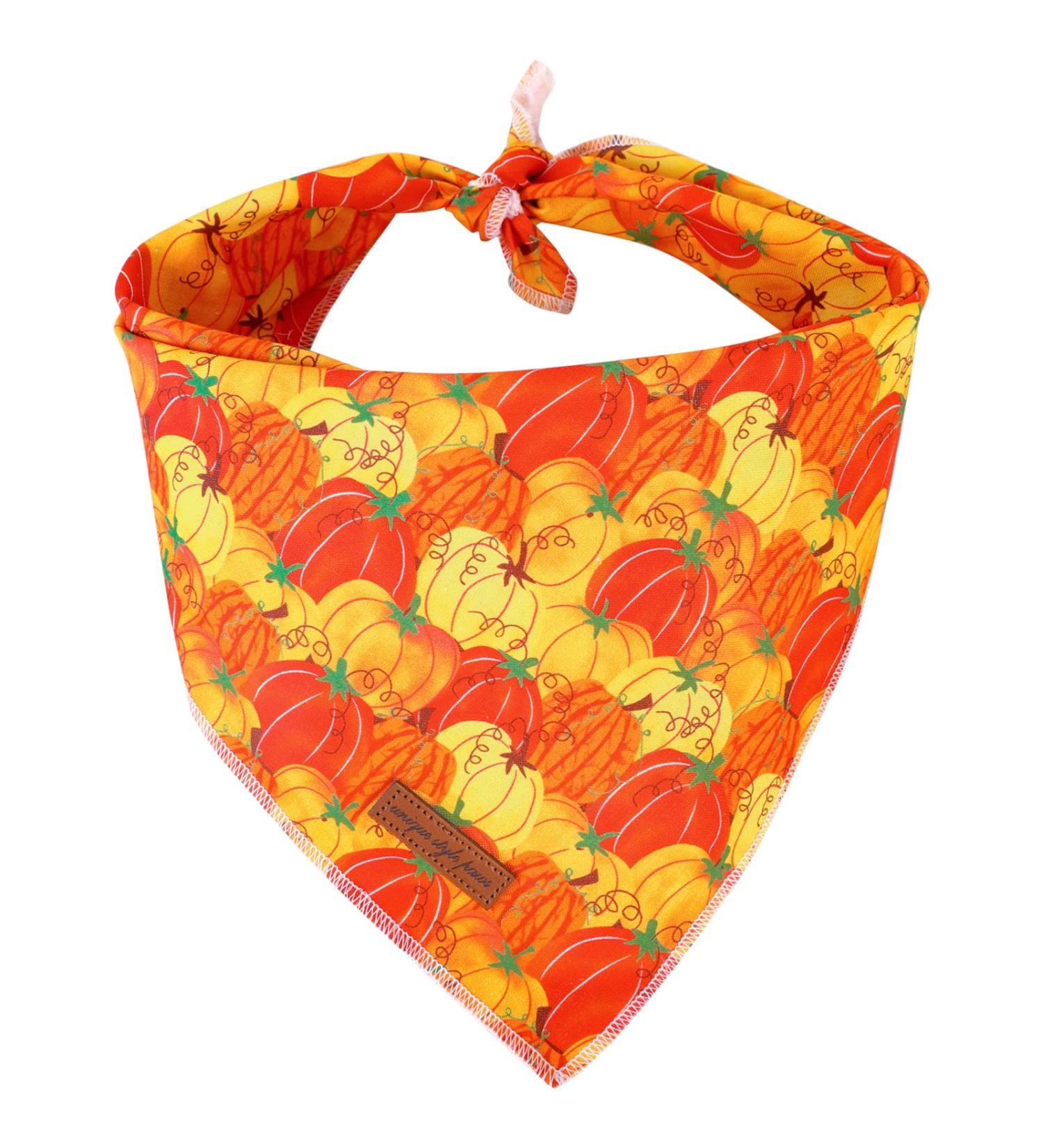 Halloween Dog Sandana - Washable Cotton Adjustable Towel for Small & Medium Dogs & Cats - Unique Style Paws Orange Pumpkin L L - Buy Online on GoSupps.com