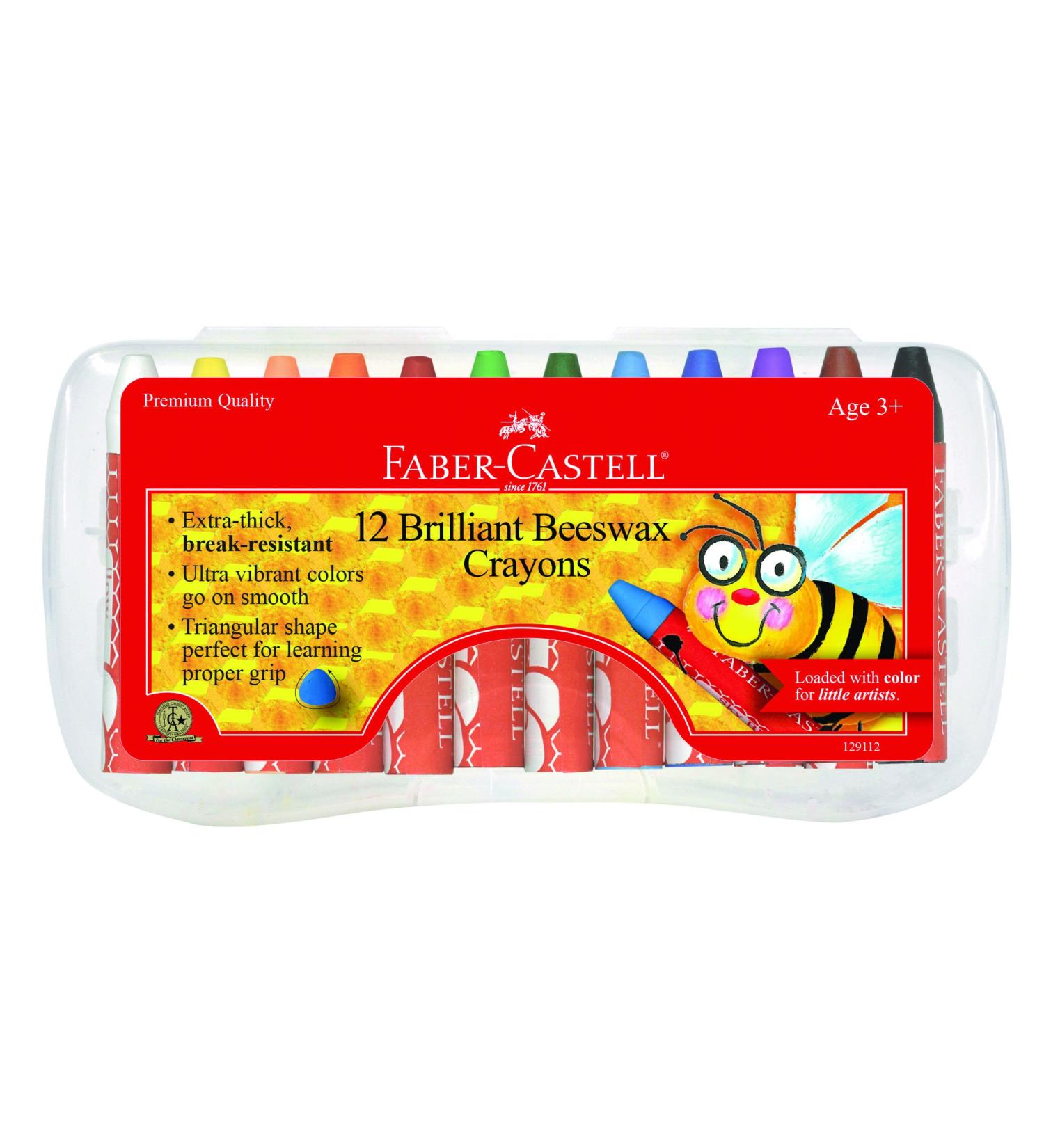 Faber-Castell Beeswax Crayons - 12 Vibrant Colors in Durable Storage Case (12 Count) - Buy Online on GoSupps.com