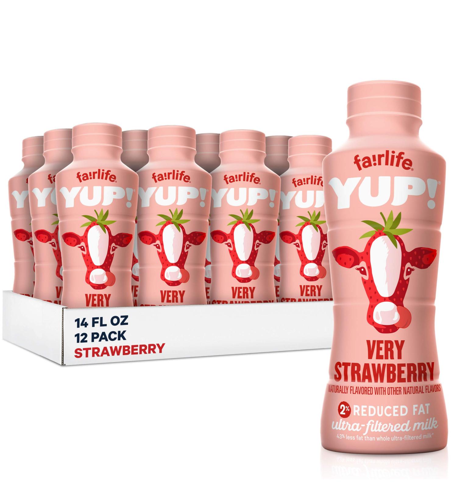fairlife YUP! Low Fat Ultra-Filtered Strawberry Milk 14 Fl Oz (Pack of 12) - Buy Online on GoSupps.com