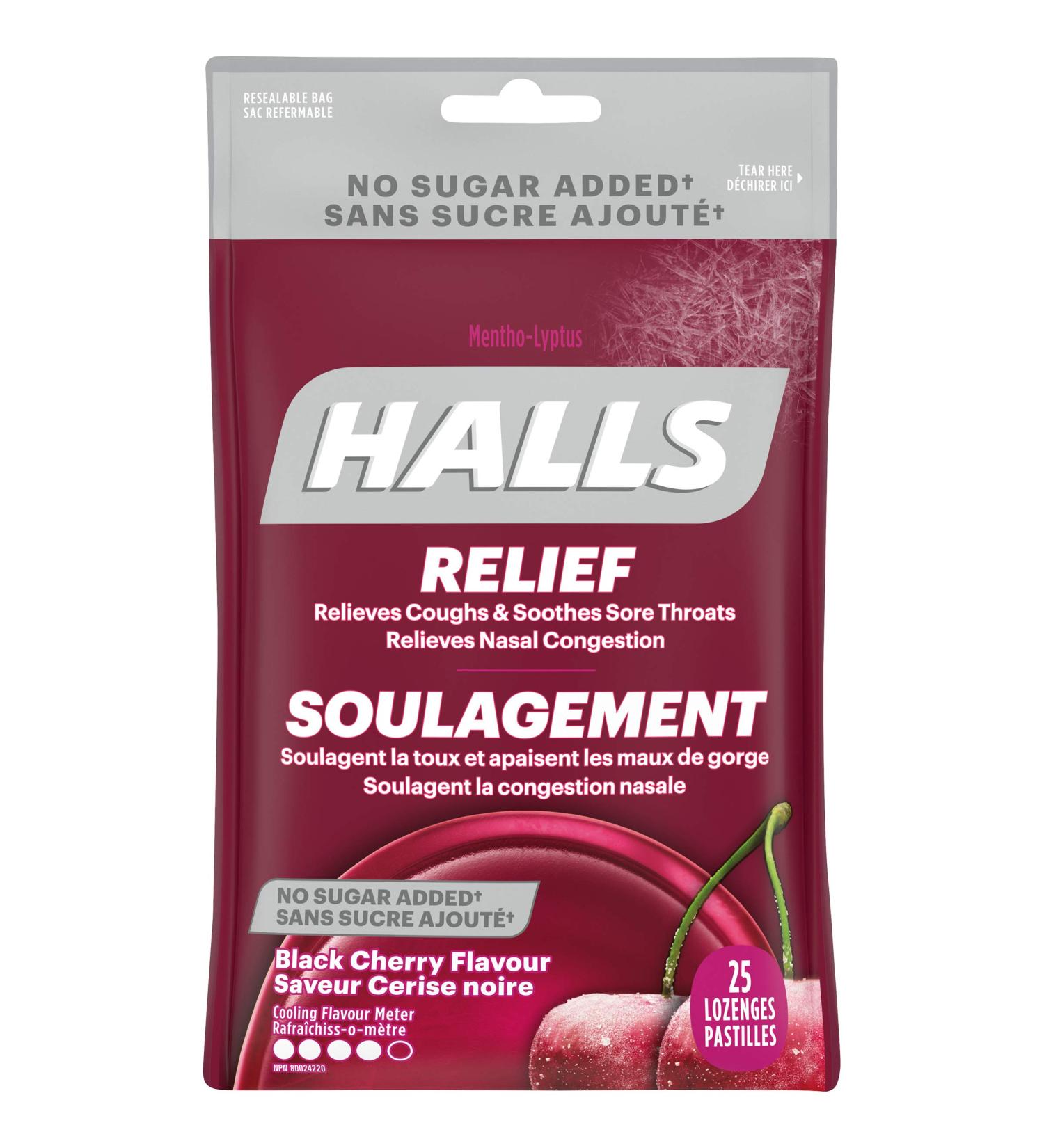 Halls Mentho-Lyptus No Sugar Added Black Cherry 25 Count Bag Pack of 12 original Mentho-Lyptus Black Cherry 25 Count (Pack of 12) - Buy Online on GoSupps.com