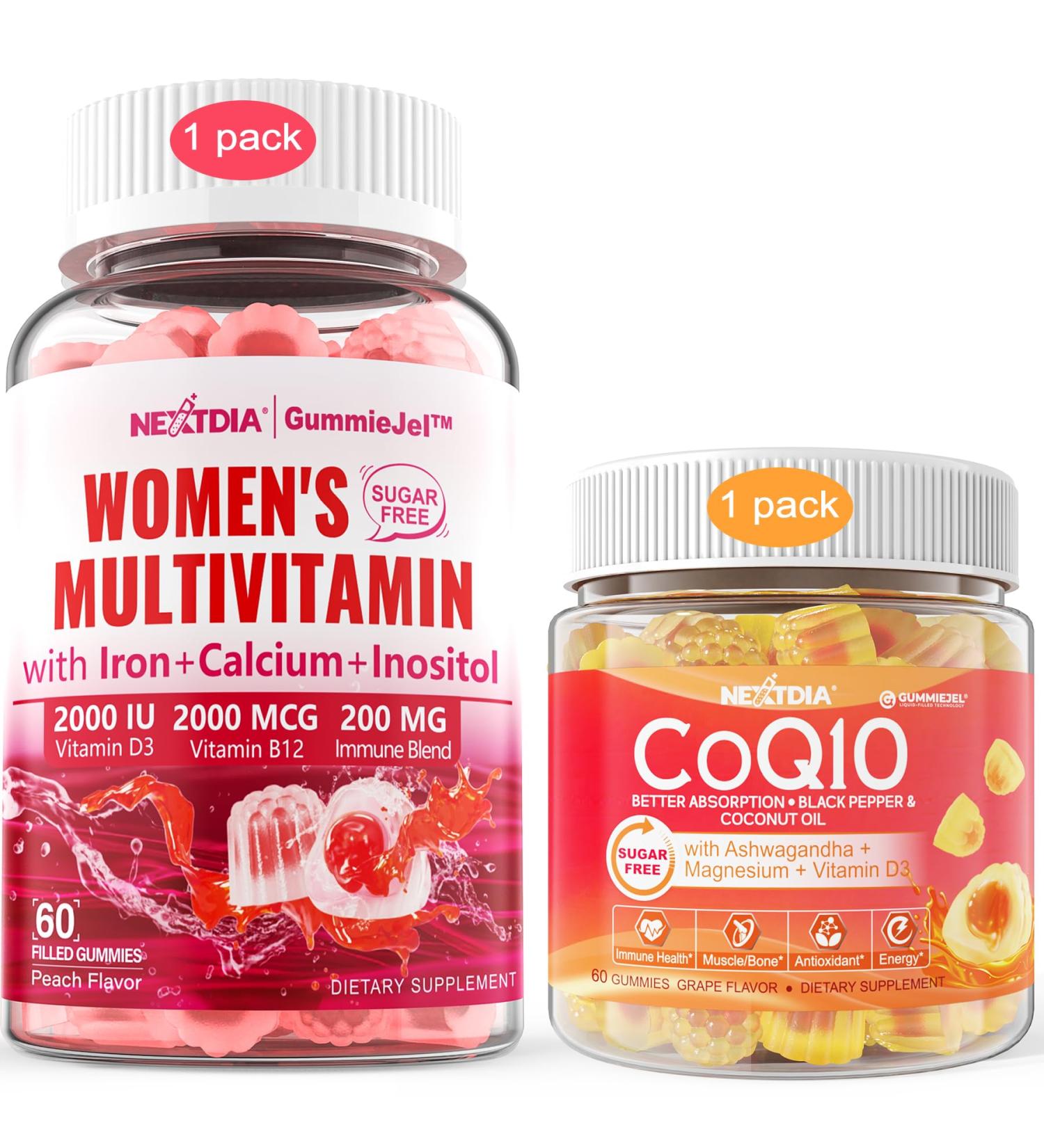 Nextdia Coq10 100mg 200mg Gummies Sugar-Free Methylated Multivitamin for Women Gummies - Buy Online on GoSupps.com