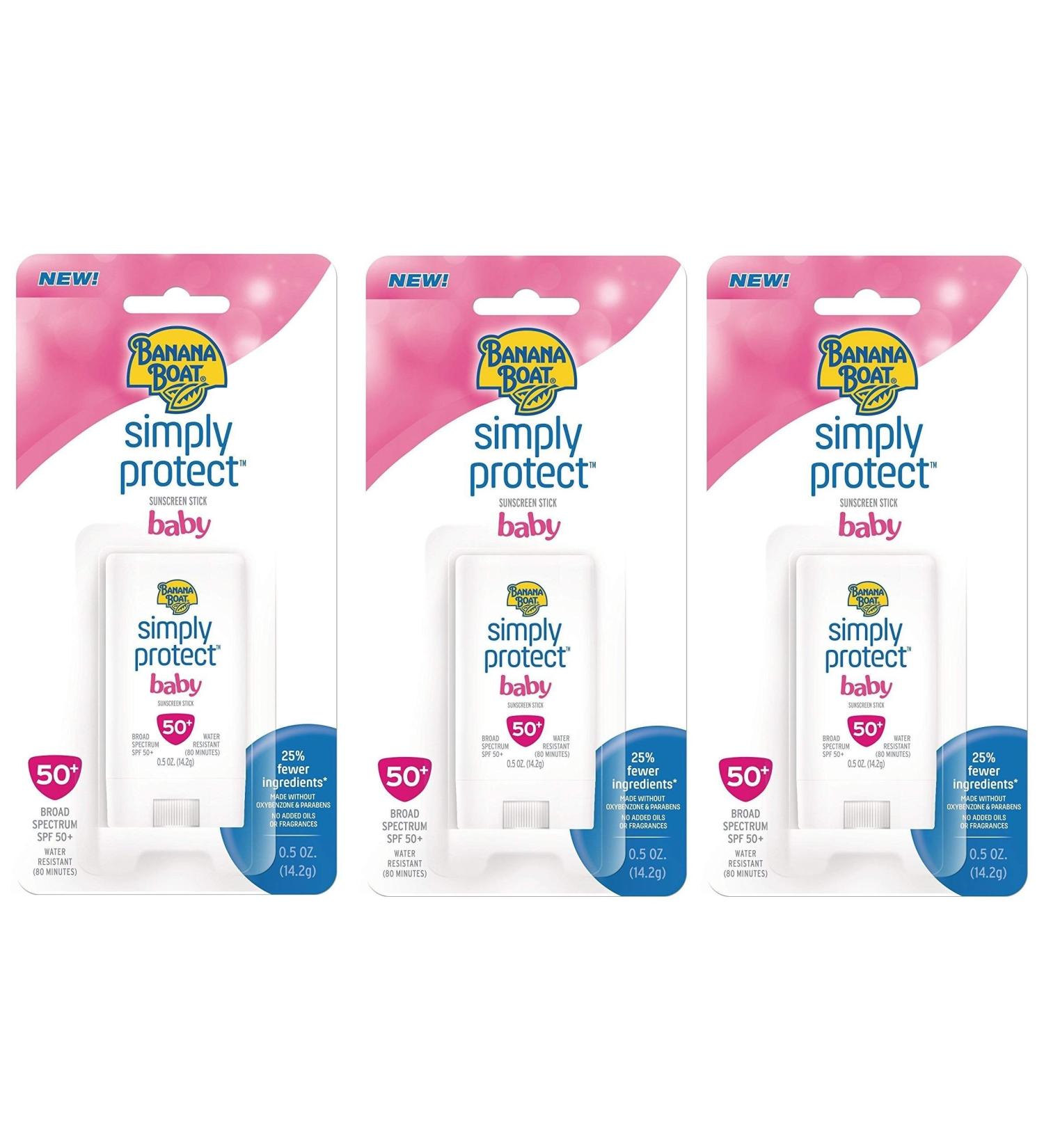 Banana Boat SPF 50+ Baby Simply Protect Stick 0.5oz (14ml) 3-Pack - Buy Online on GoSupps.com