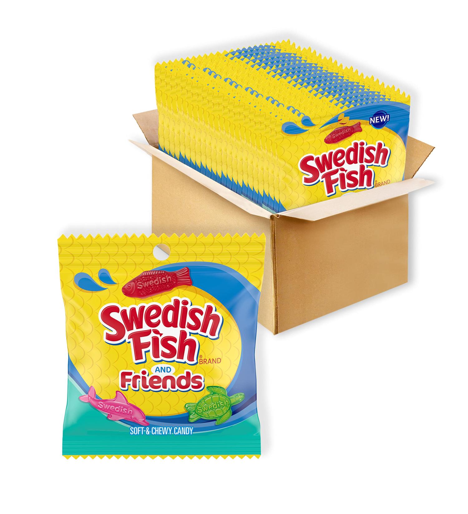 Swedish Fish & Friends Soft Chewy Candy 3.59oz (12 Pack) - Mixed Fruit Assortment - Buy Online on GoSupps.com