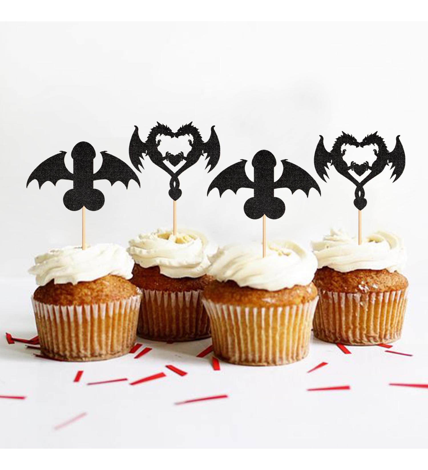 24 Pieces Dragon Theme Cupcake Toppers - Mythical Cake Decorations for Birthday & Wedding Parties | Realistic Torte Picks - Buy Online on GoSupps.com