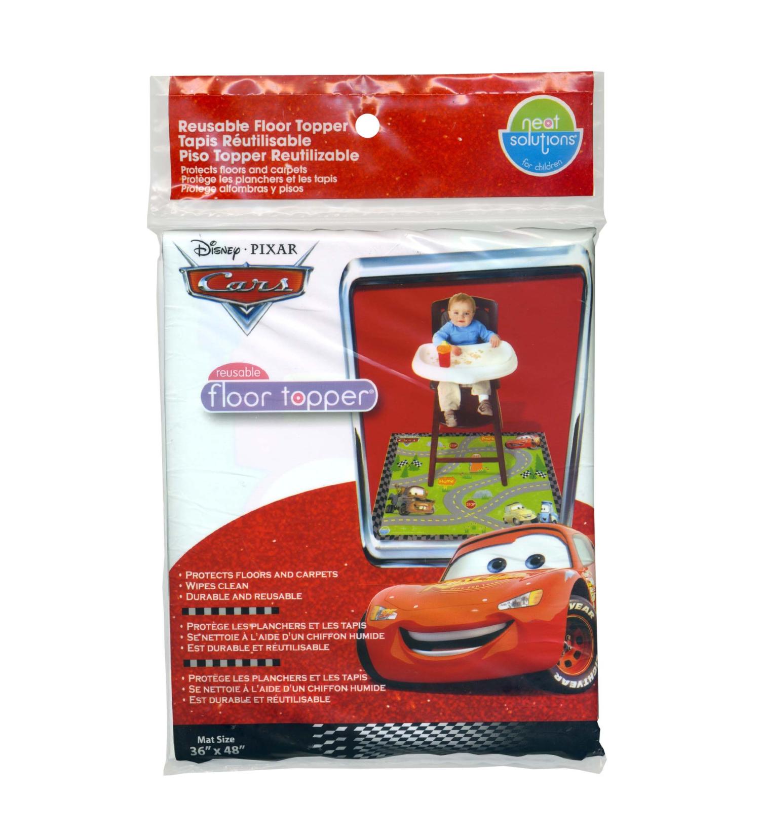 Neat Solutions Disney Cars Reusable Floor Topper for Meal and Play  BPA and PVC Free  Size 36 x 48 inches