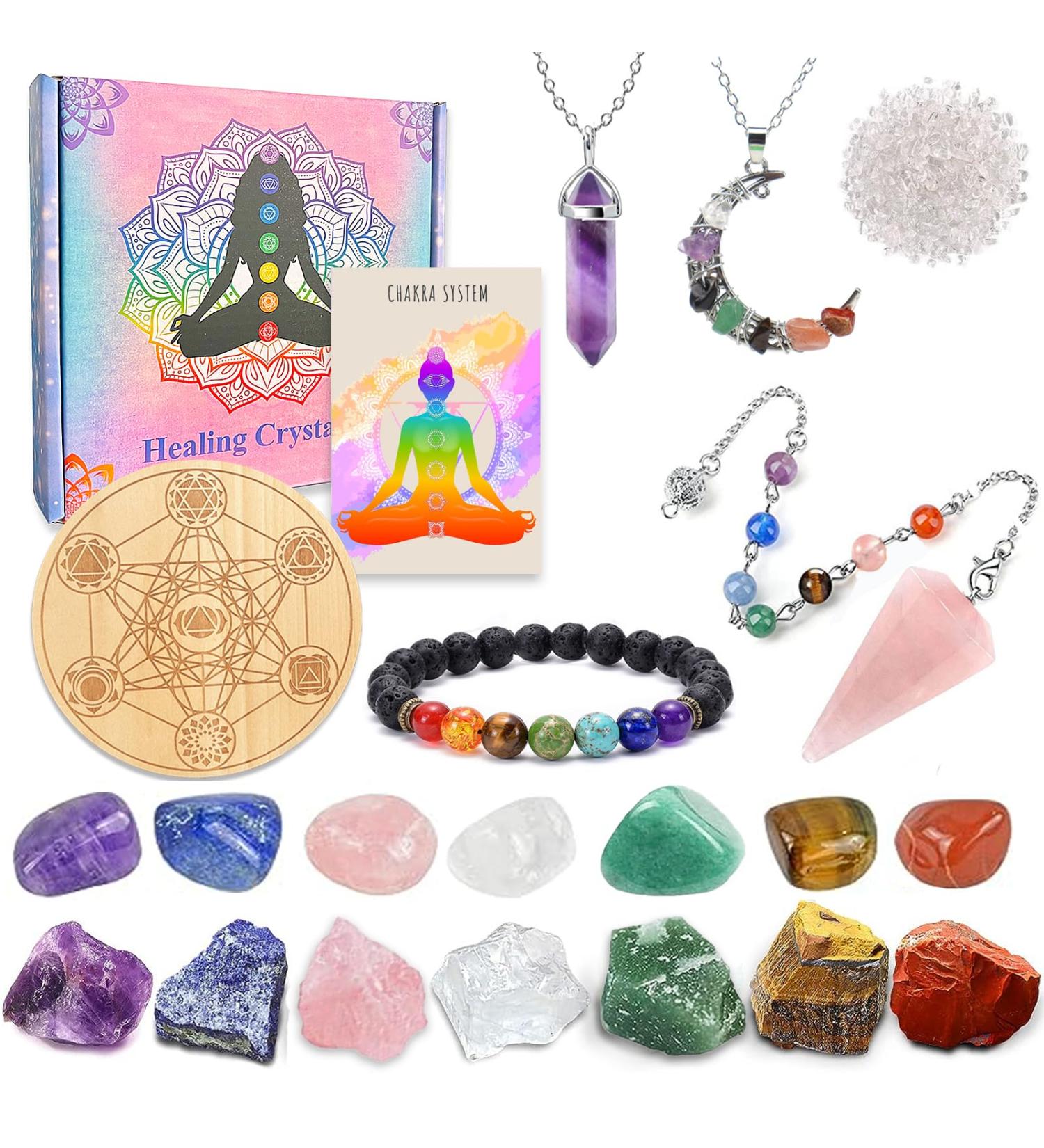 Healing Crystals Natural Crystal for Beginners Healing Crystal Gifts for Anxiety Relief Meditation Yoga Spiritual Awakening (Healing Crystals) - Buy Online on GoSupps.com