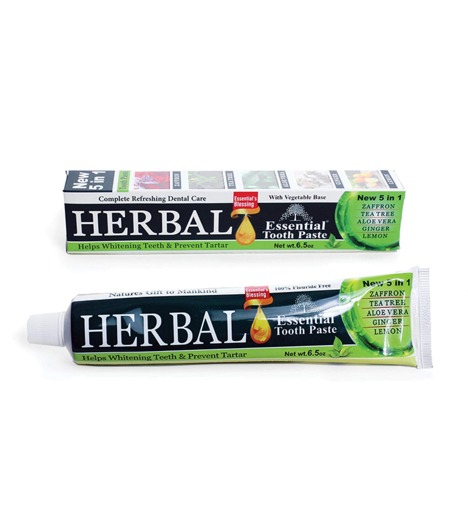 Herbal Essential Toothpaste - 100% Fluoride Free Teeth Whitening | Natural Dental Care - Buy Online on GoSupps.com
