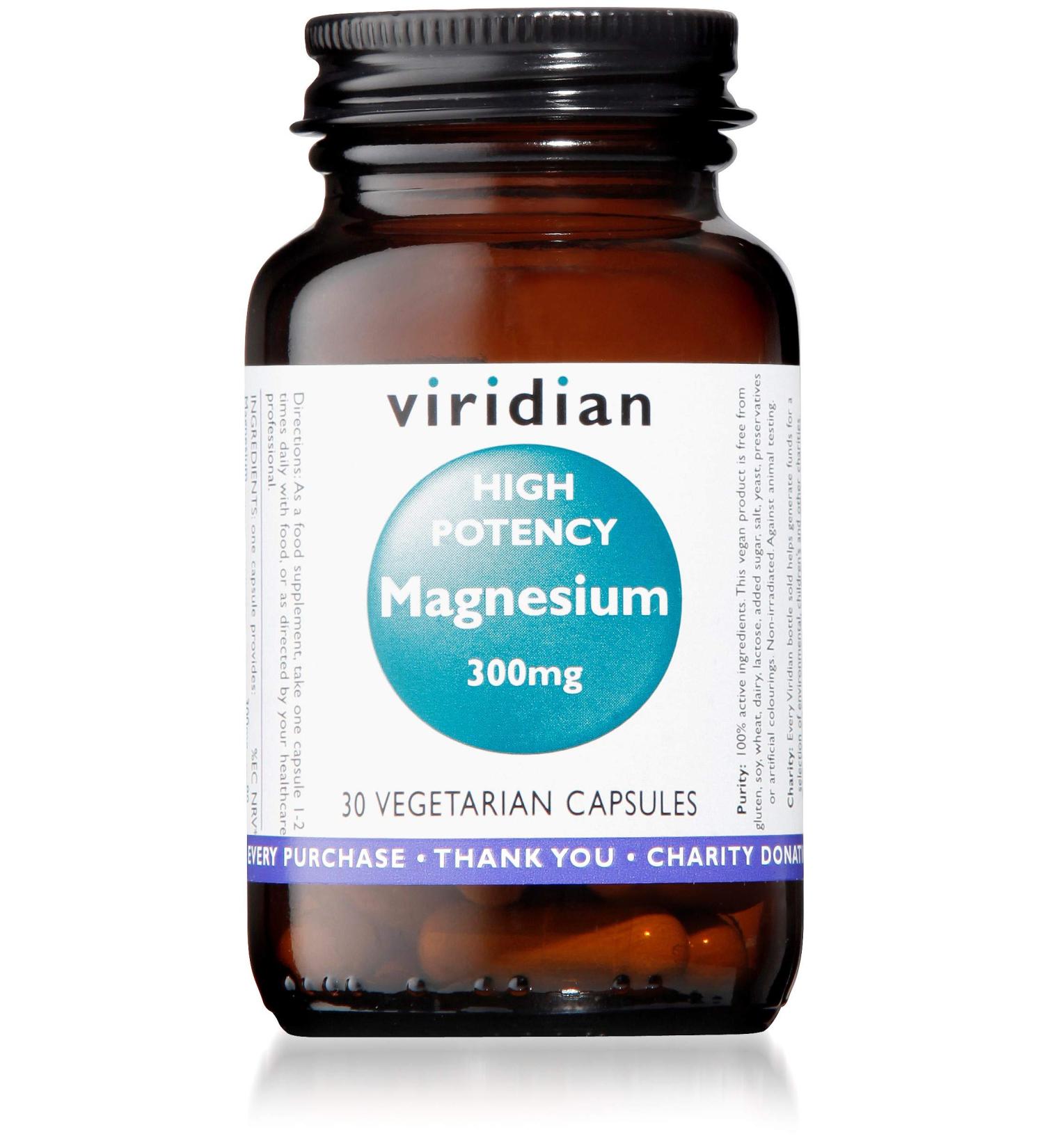 Viridian High Potency Magnesium 300mg 30 Vegetarian Capsules