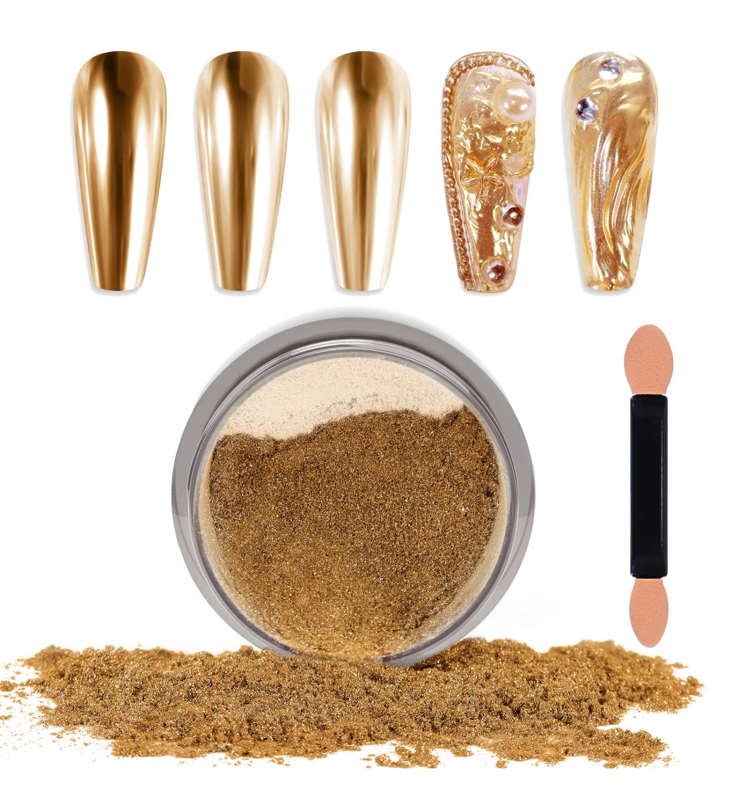 Shop Laza Chrome Nail Powder - Holographic Metallic Dust for Stunning Gel Polish & DIY Nail Art - Perfect for Gifts & Resin Crafts - Buy Online on GoSupps.com