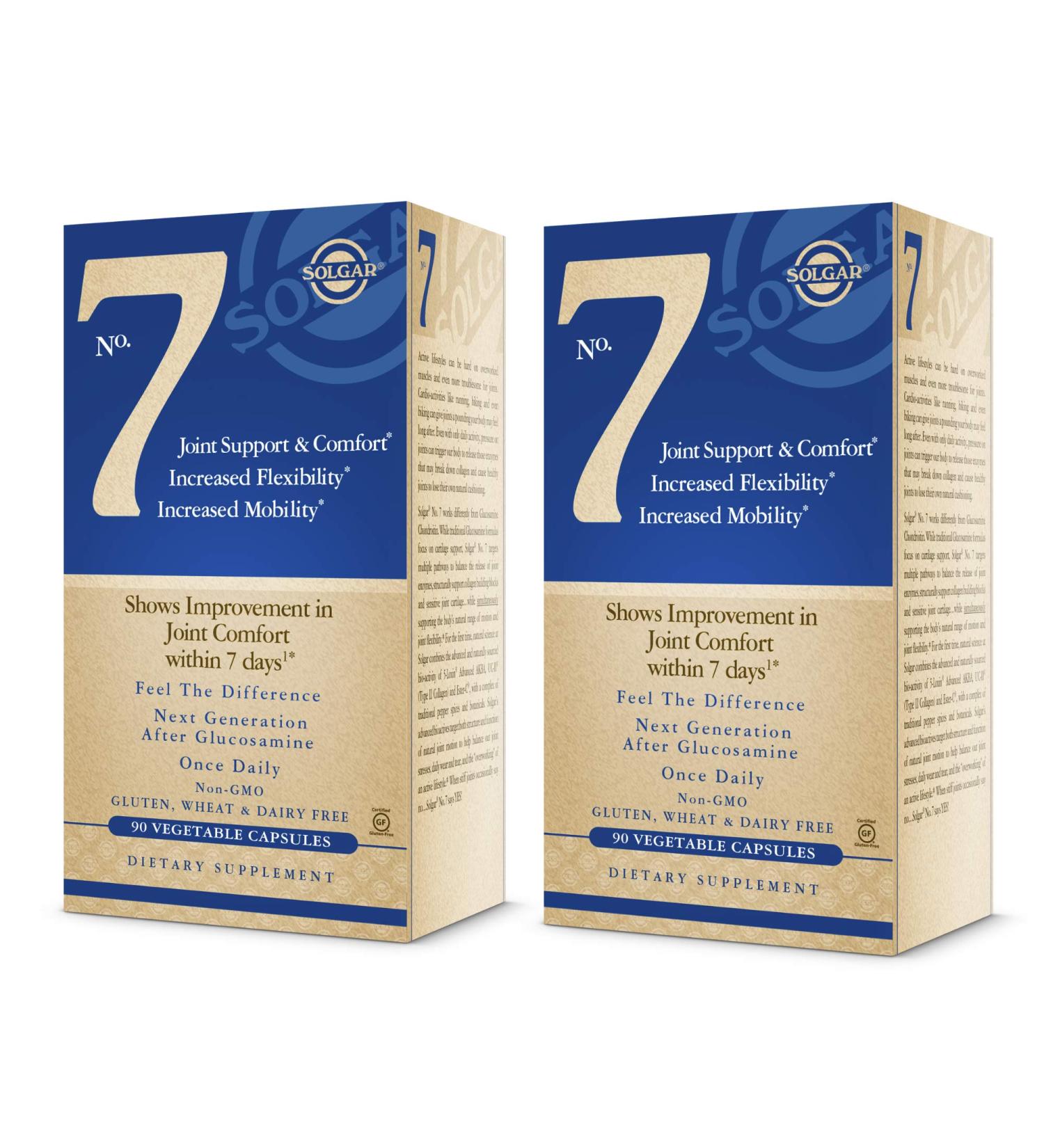 Solgar No. 7 90 Vegetable Capsules - Pack of 2 | Joint Support & Comfort | Increased Mobility & Flexibility Supplement with Ester-C Vitamin C | Non-GMO | 180 Servings - Buy Online on GoSupps.com