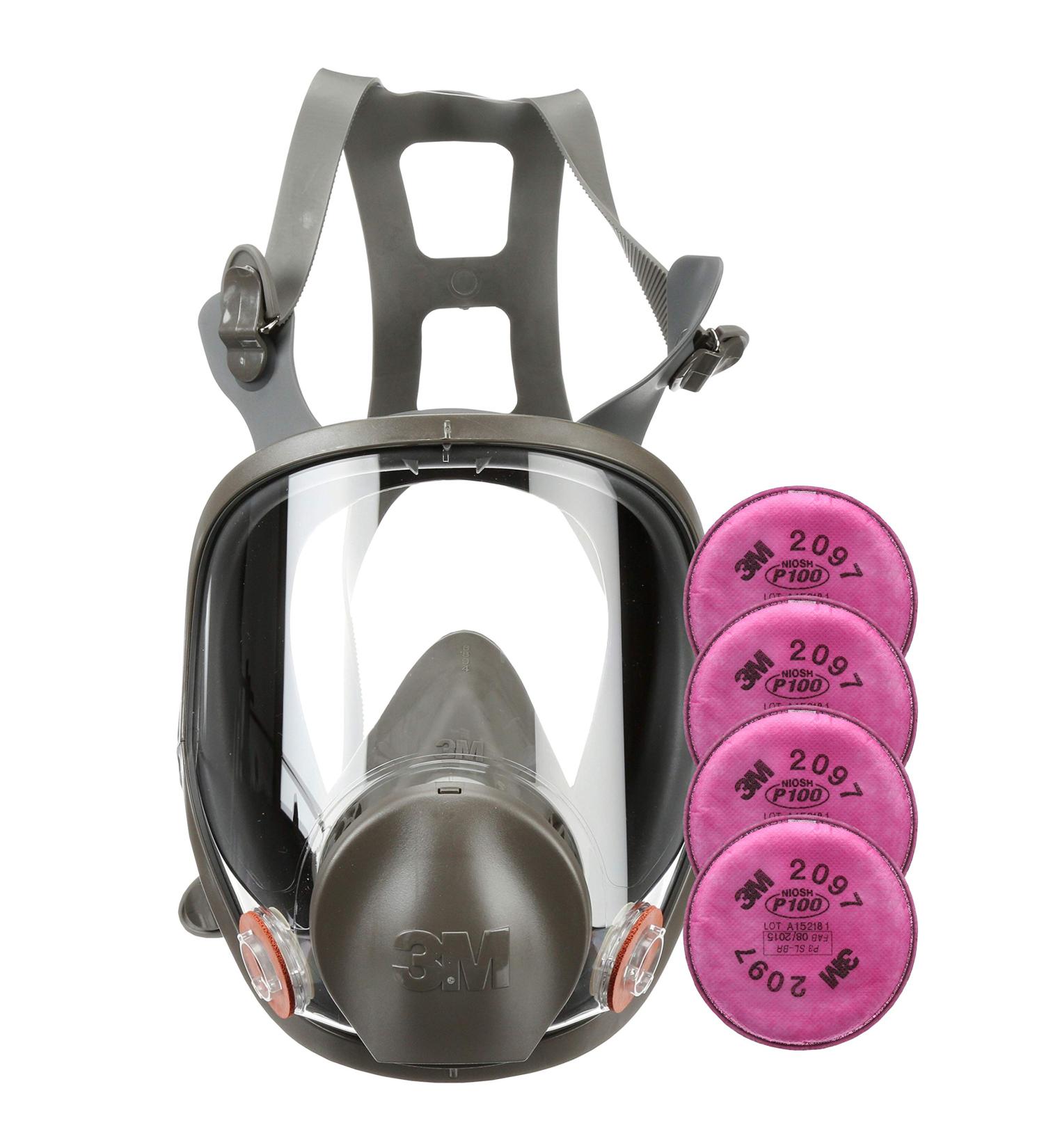 3M Full Face Respirator Kit 6800 Reusable Medium + 4 Particulate Filters 2097 P100 - Ideal for Mold Remediation & Asbestos Protection - Buy Online on GoSupps.com